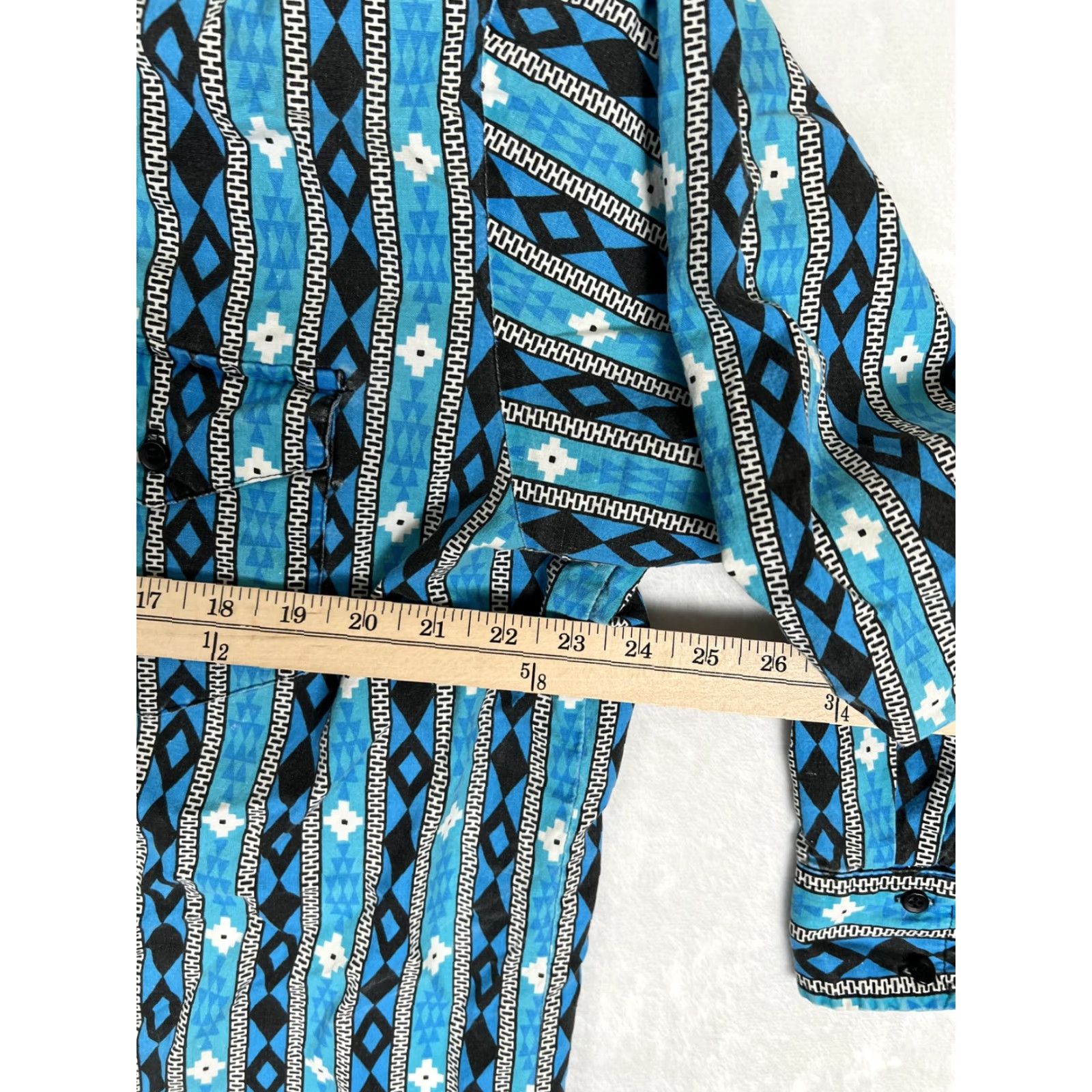 Vintage VINTAGE Canyon Trail Western Geometric Print Long Sleeve Button-Up Shirt Mens XL Blue Size US XL / EU 56 / 4 - 5 Thumbnail
