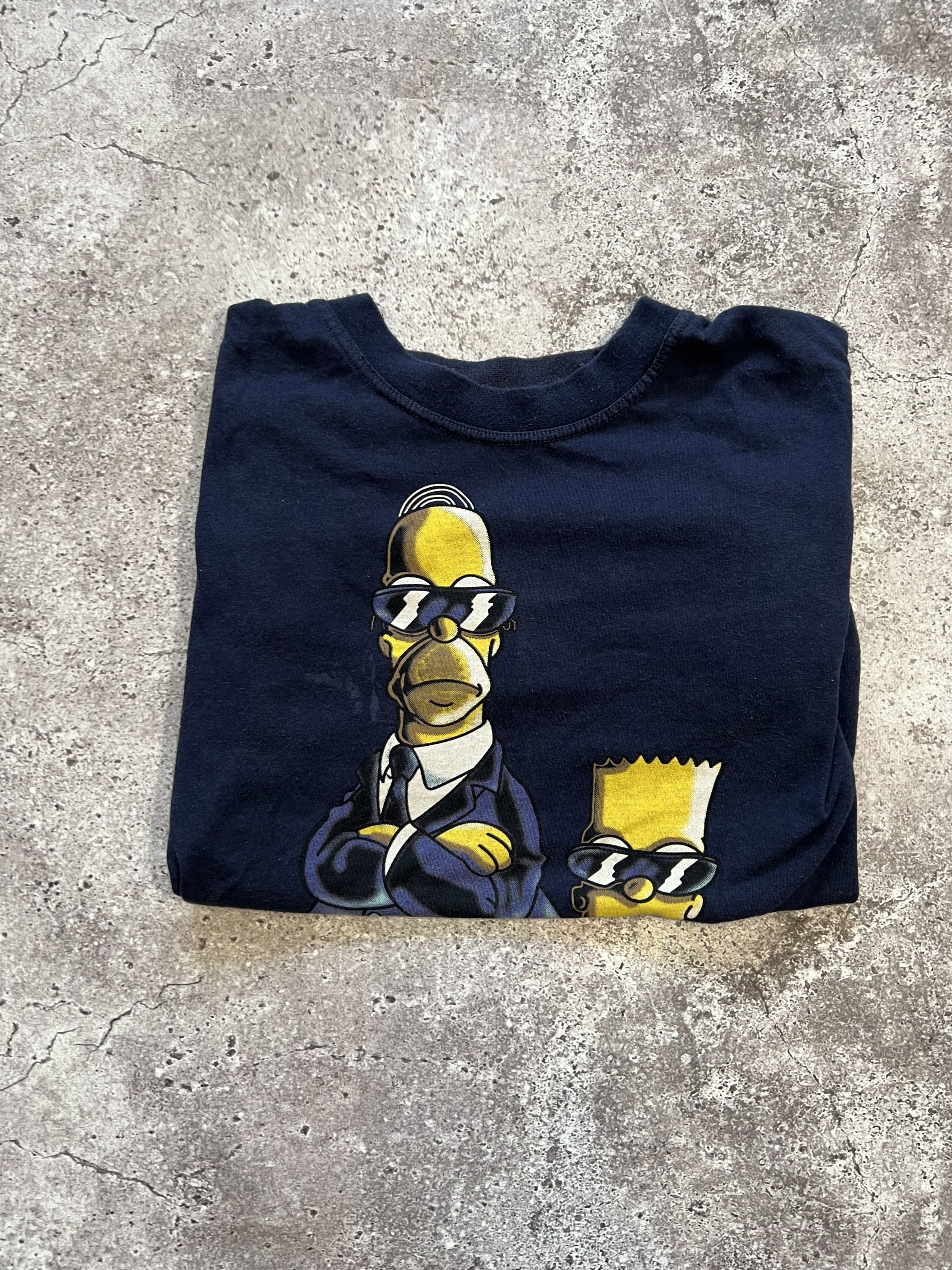 Cartoon Network Vintage The Simpsons Bart And Homer Men in Black Tee Size US XL / EU 56 / 4 - 2 Thumbnail