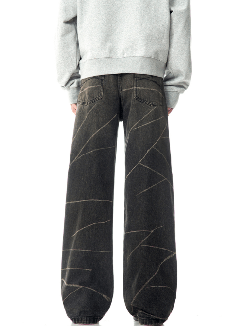 Japanese Brand × Jean Washed high street retro loose handsome casual jeans Size US 32 / EU 48 - 4 Thumbnail