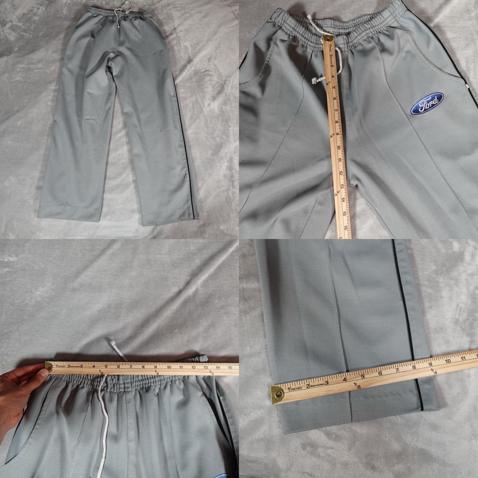 Ford VINTAGE Ford Drawstring Work Pants Mens L 29" Inseam Blue Gray 70s 80s Jogger/Workwear Mens Size US 33 - 8 Thumbnail