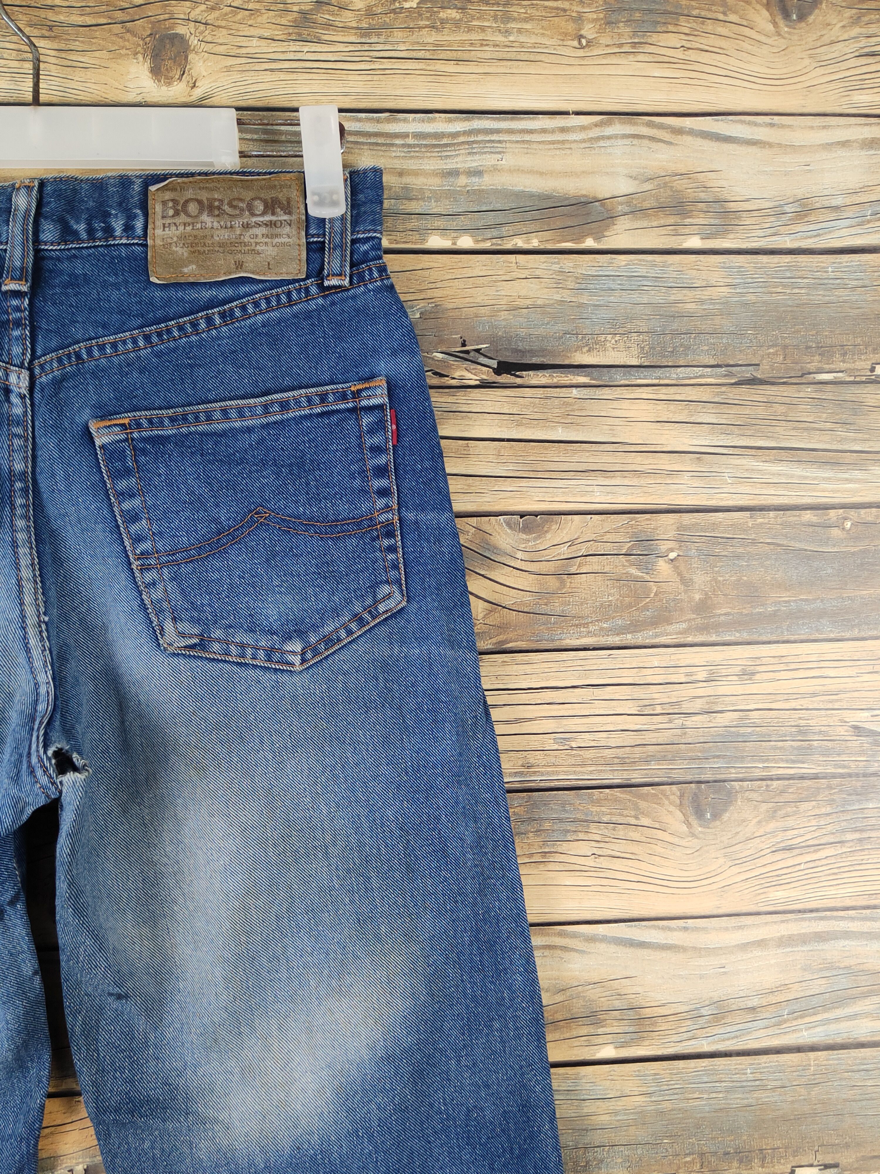 Vintage Bobson vintage Blue Distressed Ripped Jeans #W1384 Size US 28 / EU 44 - 13 Thumbnail