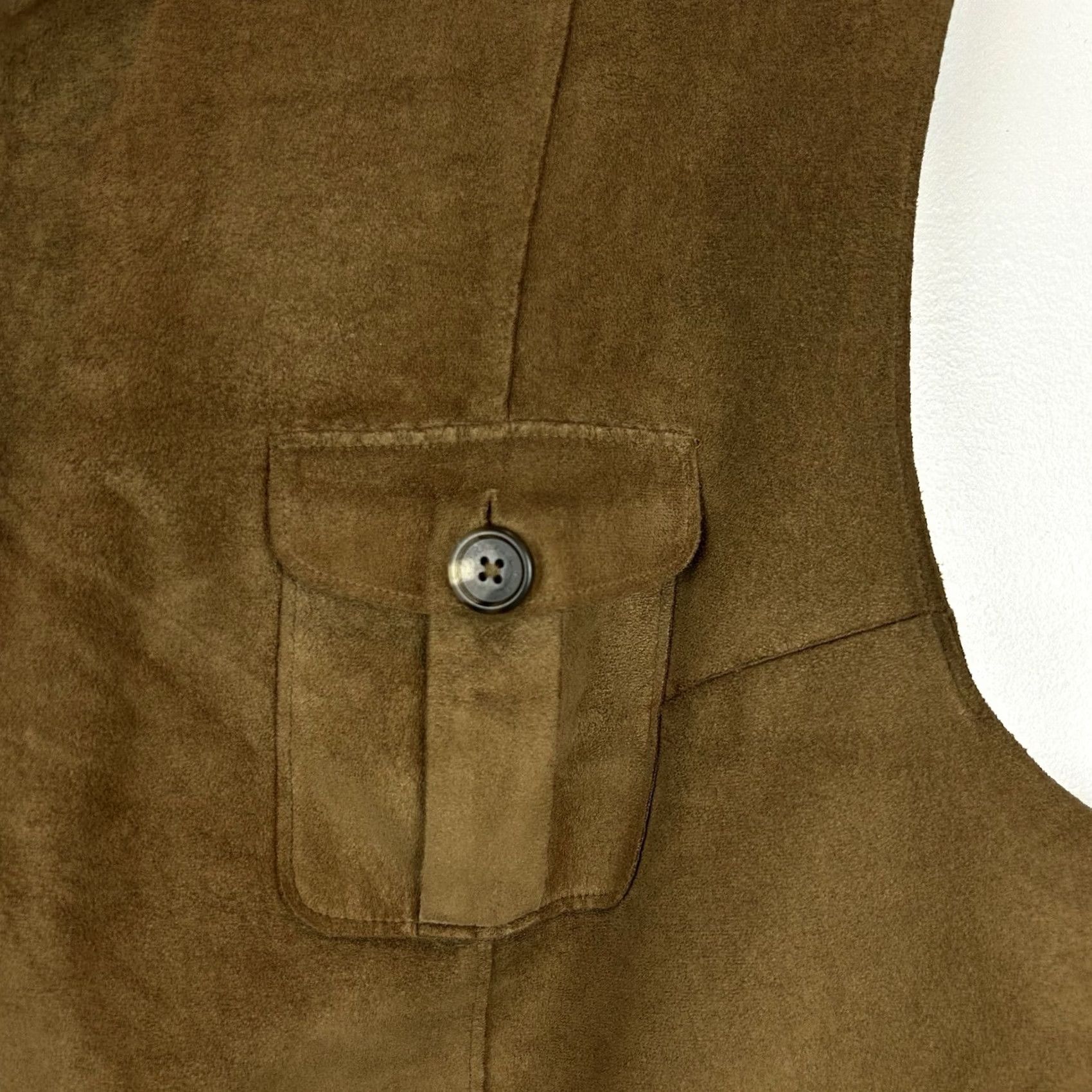 Ralph Lauren Lauren Ralph Lauren Faux Suede Zip Brown Barn Chore Casual Vest Jacket 2X Womens Size XXL / US 16-18 / IT 52-54 - 4 Thumbnail