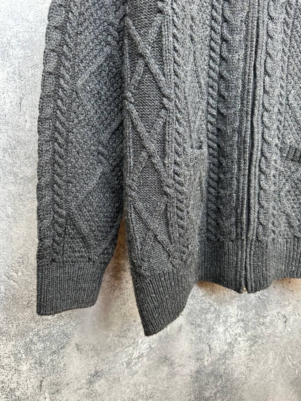 Vintage Blarney Woollen Mills Aran Full Zip Sweater Wool Knit Size US XL / EU 56 / 4 - 6 Thumbnail