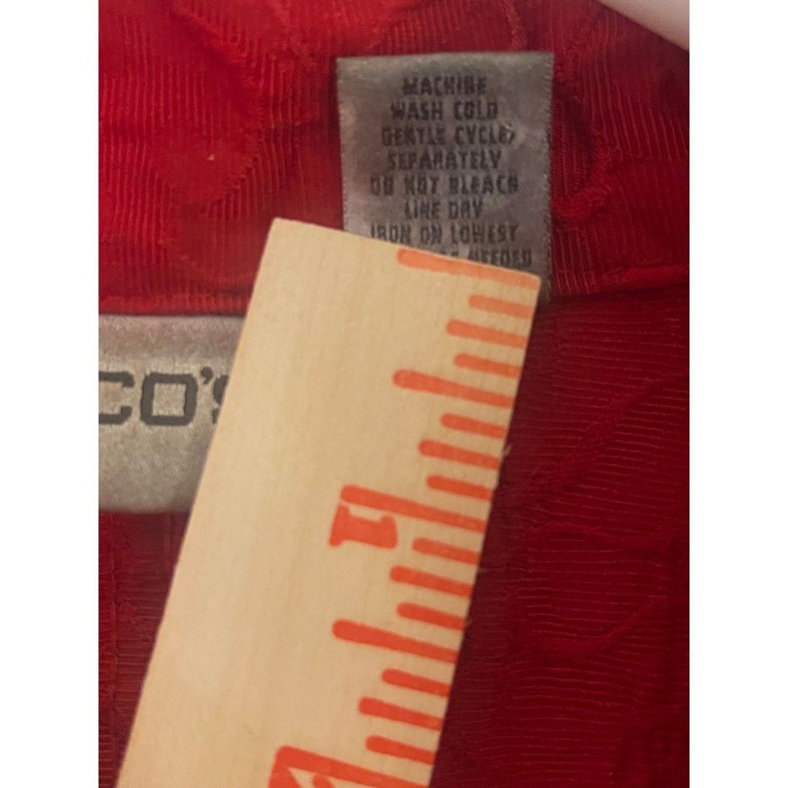 Chicos Chico's Red Textured Mandarin Jacket Sz 1 M Crinkle Cloque Size M / US 6-8 / IT 42-44 - 4 Thumbnail