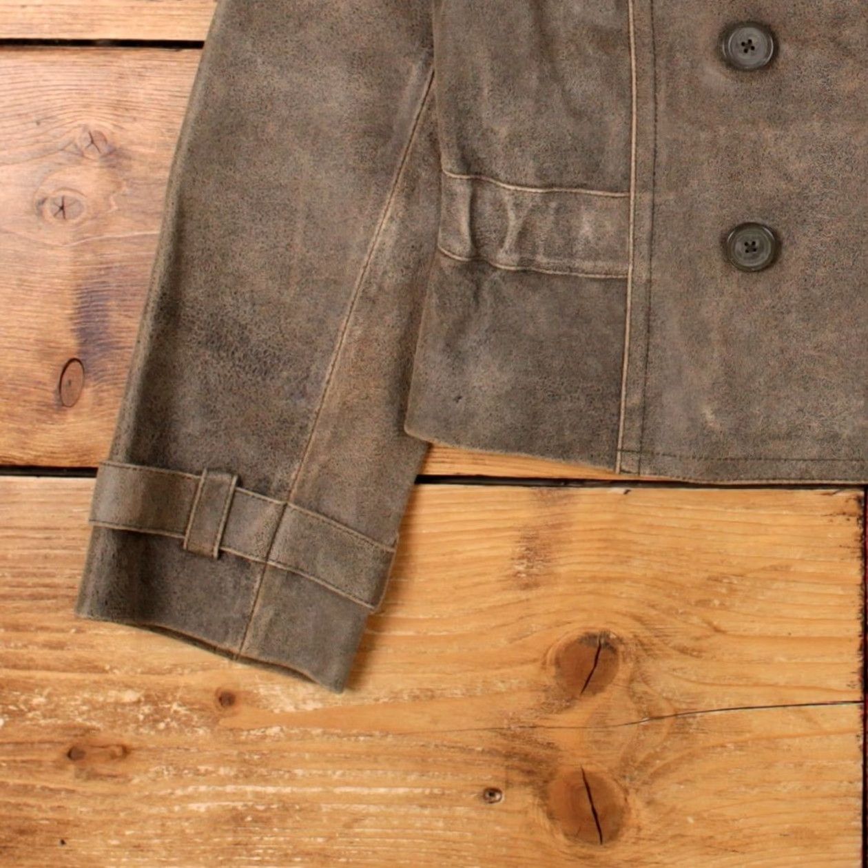 Express VINTAGE Express Y2K Leather Jacket Womens 12 Brown Distressed Lined Casual Jacket Size XL / US 12-14 / IT 48-50 - 7 Thumbnail