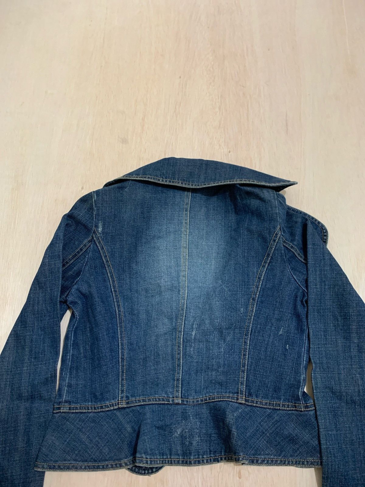 14th Addiction × 20471120 × Japanese Brand Mango Goa Style Womens Denim Jacket Size S / US 4 / IT 40 - 6 Thumbnail