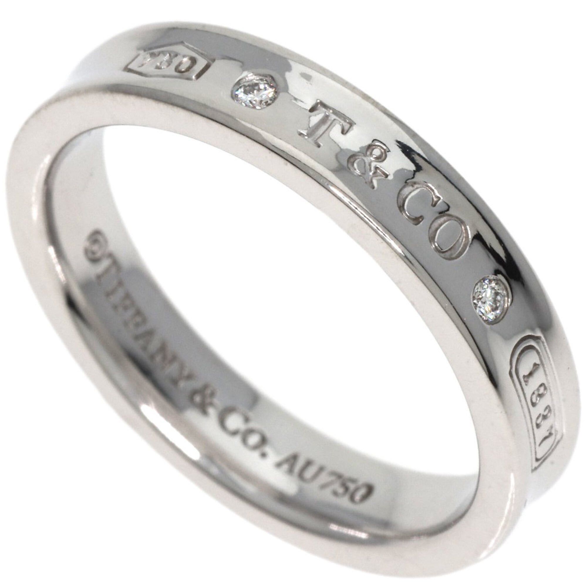 Tiffany & Co. Tiffany & Co. 1837 Narrow 2-Diamond Ring, 18K White Gold, Women's. Size ONE SIZE - 1 Thumbnail