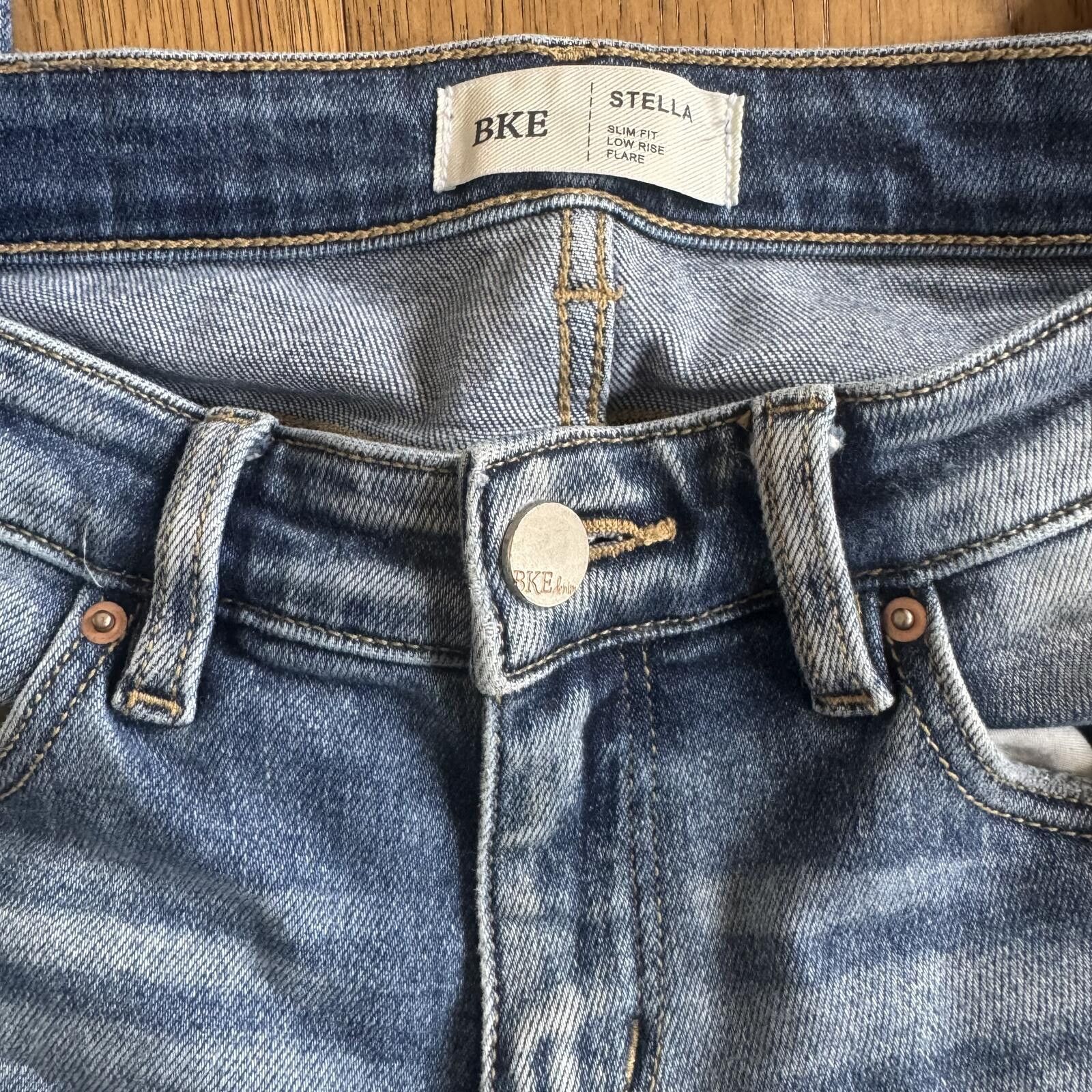 BKE BKE Stella Slim Fit Low Rise Flare Jeans 29x28 Size 29" - 3 Thumbnail