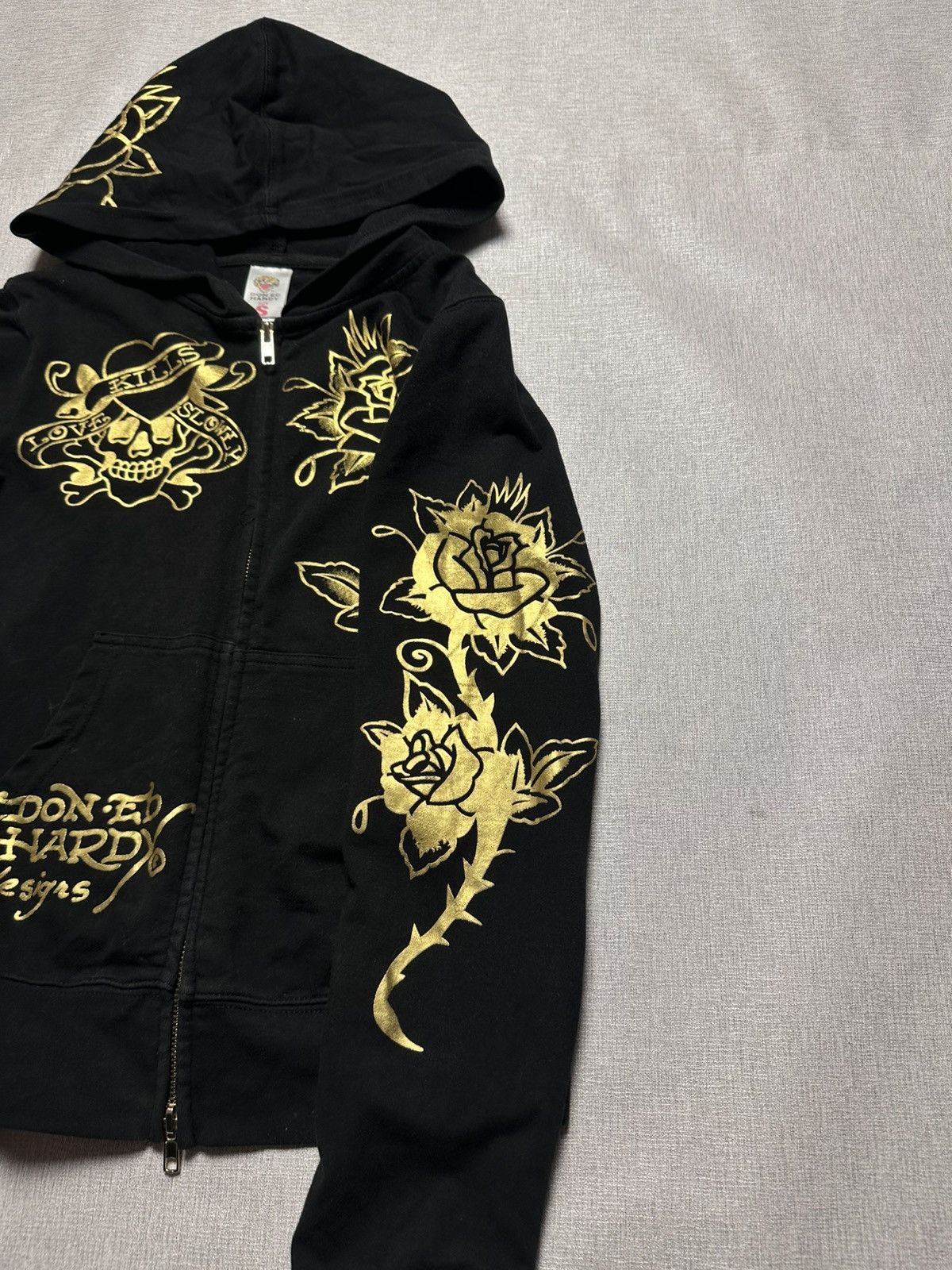 Ed Hardy Ed Hardy by Christian Audigier Rare Black Gold Y2K Zip Size S / US 4 / IT 40 - 11 Thumbnail