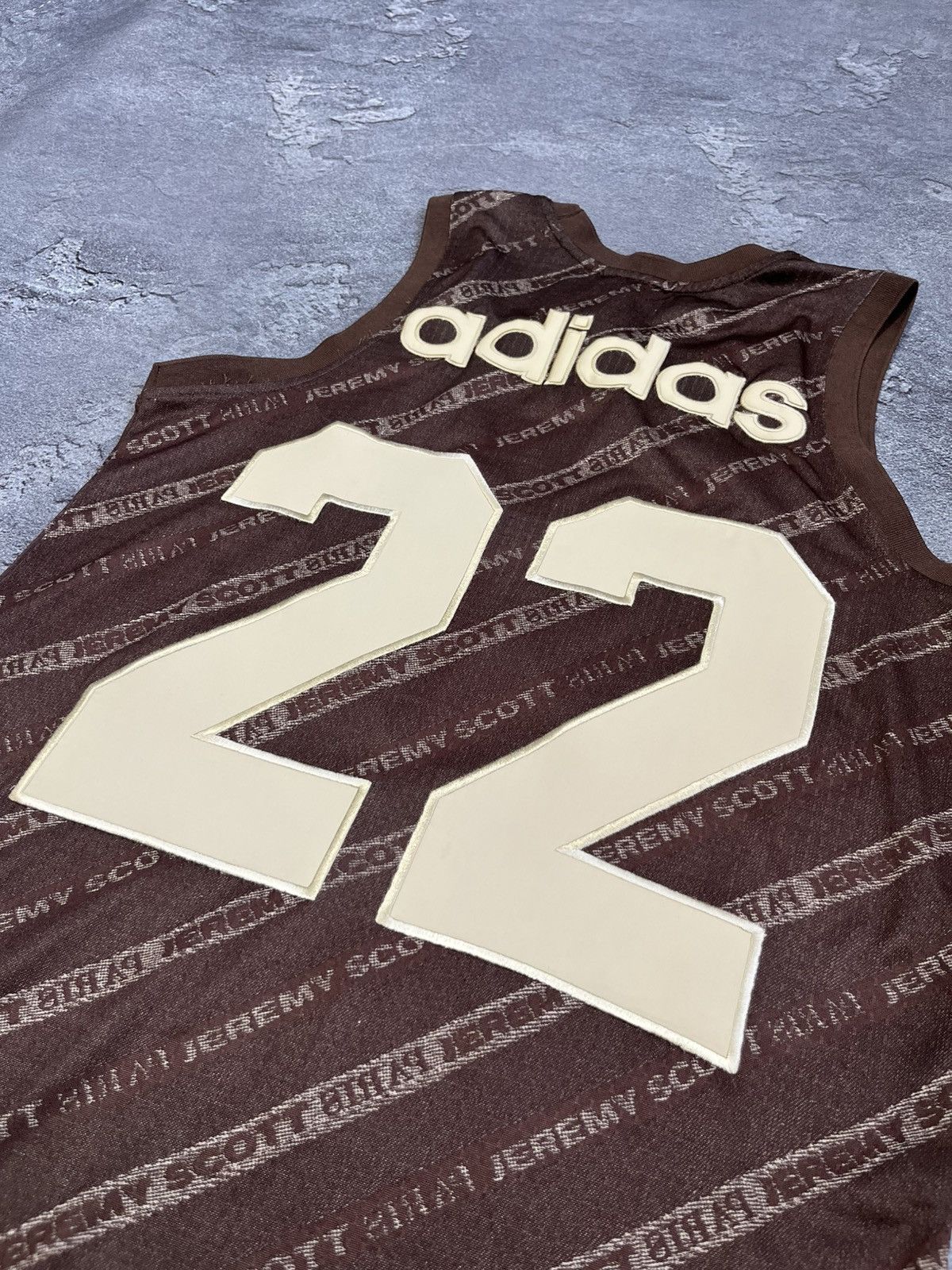 Adidas × Jeremy Scott RARE Adidas X Jeremy Scott Brown Stripe Top Shirt #22 Size US M / EU 48-50 / 2 - 5 Thumbnail