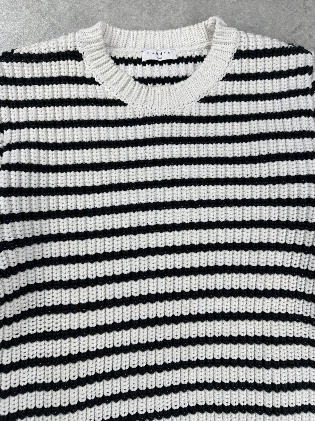 Sandro Sandro Paris Black White Striped Sweater Size M Size US M / EU 48-50 / 2 - 5 Thumbnail