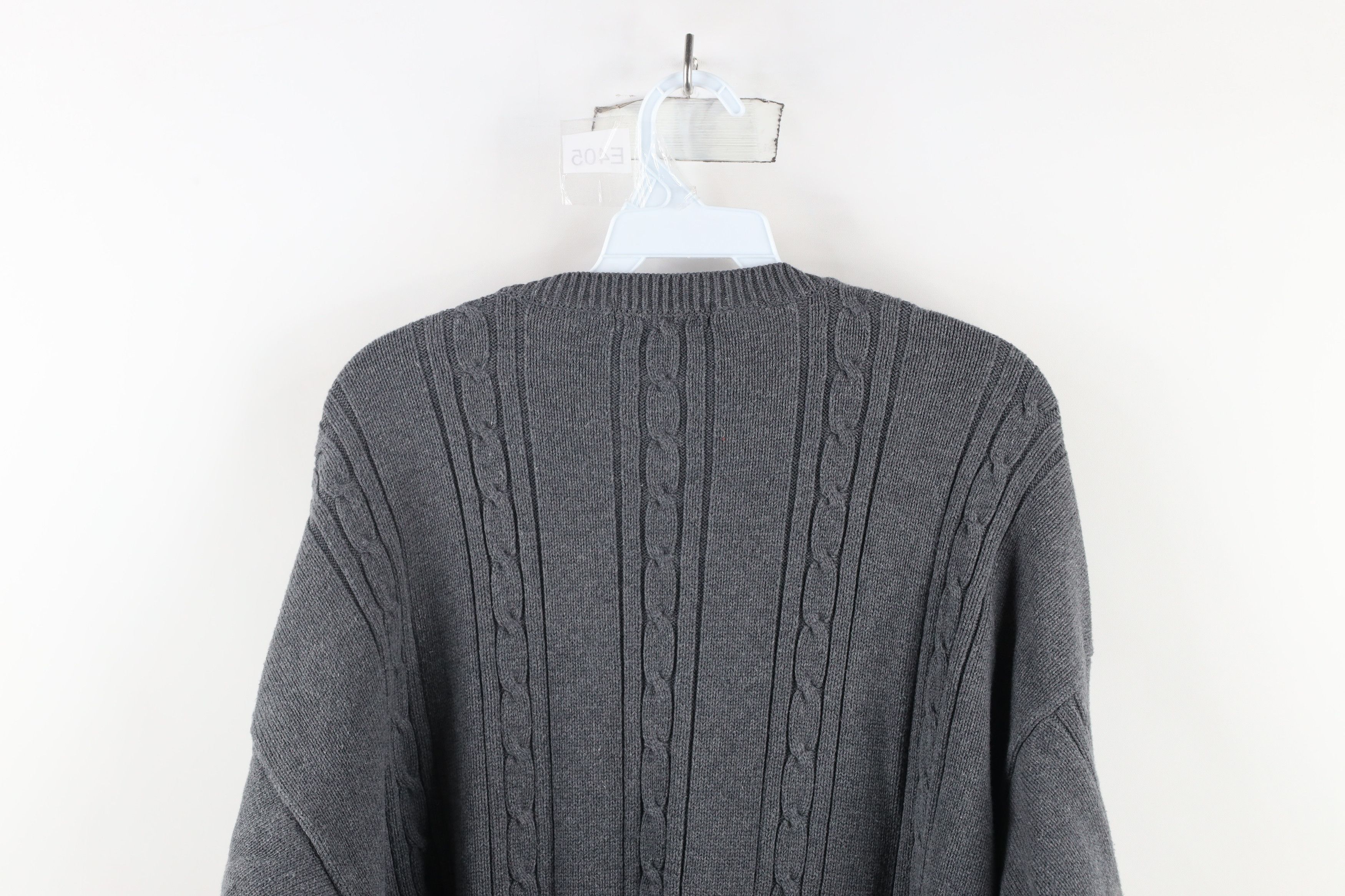 Nautica × Vintage Vintage 90s Nautica Chunky Cable Knit Crewneck Sweater Gray Size US XL / EU 56 / 4 - 9 Thumbnail