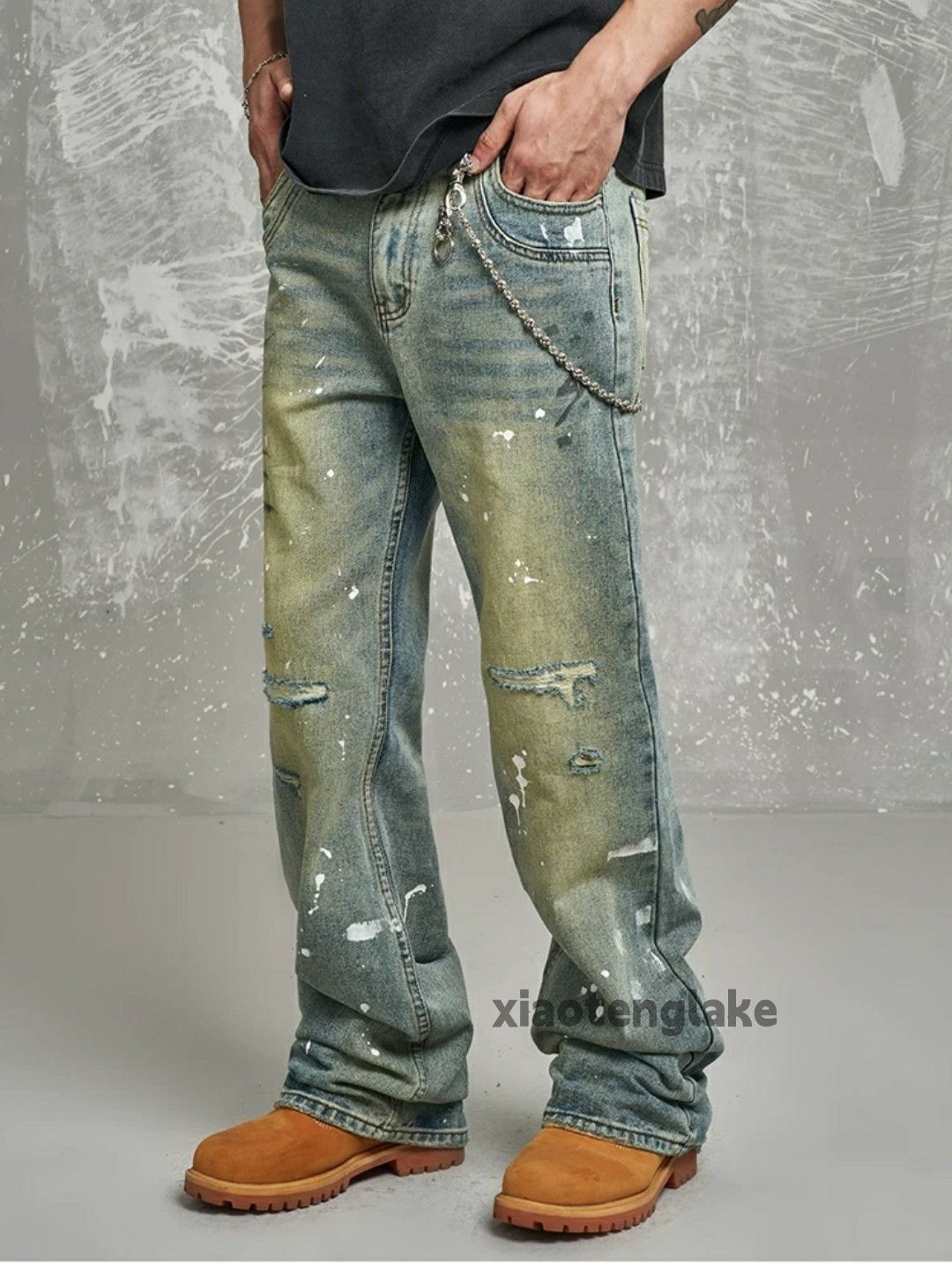 Jean × Vintage washed faded rusty stain ripped punk grunge jeans Size US 30 / EU 46 - 4 Thumbnail