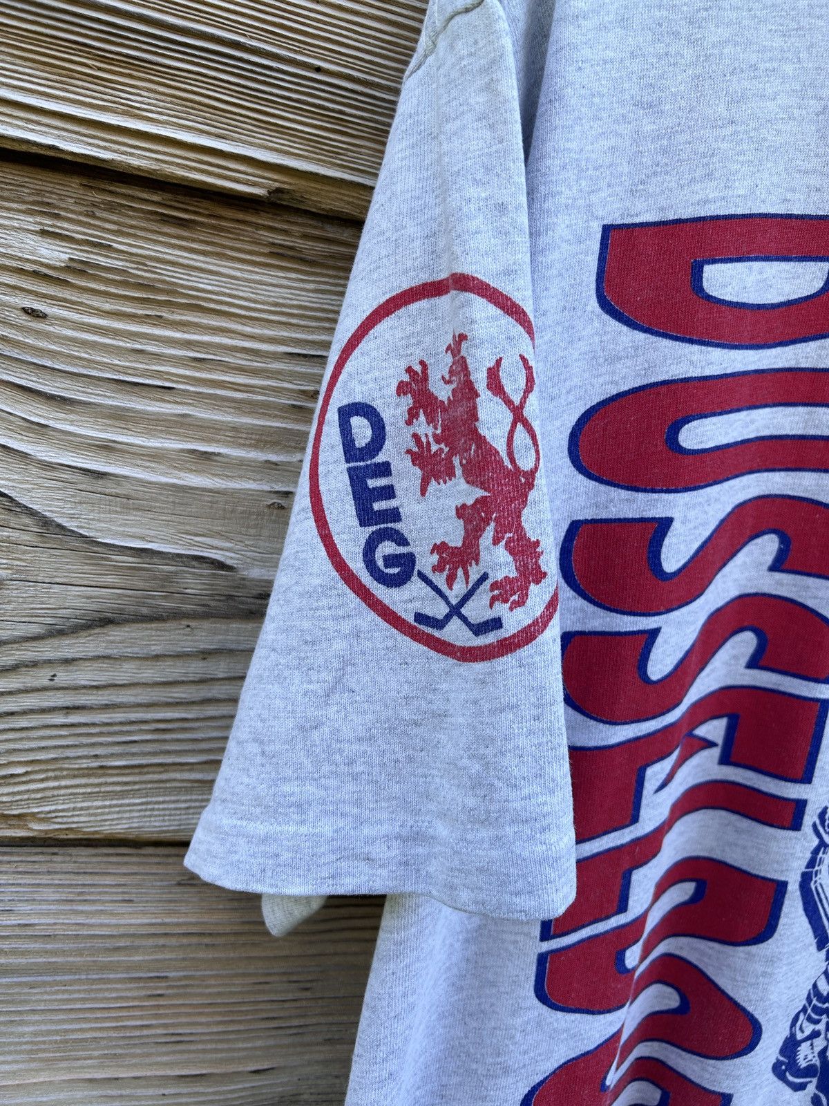 NHL 90s Vintage Dusseldorf Eishockey 1991 Metzen Embleme T-Shirt Size US M / EU 48-50 / 2 - 6 Thumbnail
