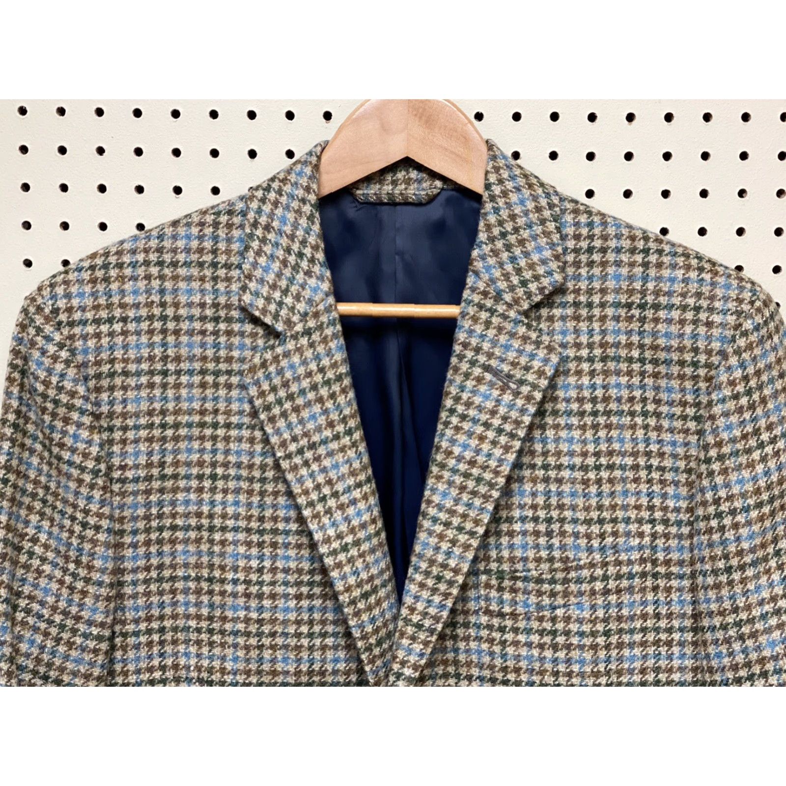 Vineyard Vines Vineyard Vines Sport Coat Jacket Men 42L Wool Houndstooth Check Two-Button Notch Lapel Brown Tan Aqua Green Multicolor 42L Size US XS / EU 42 / 0 - 4 Thumbnail