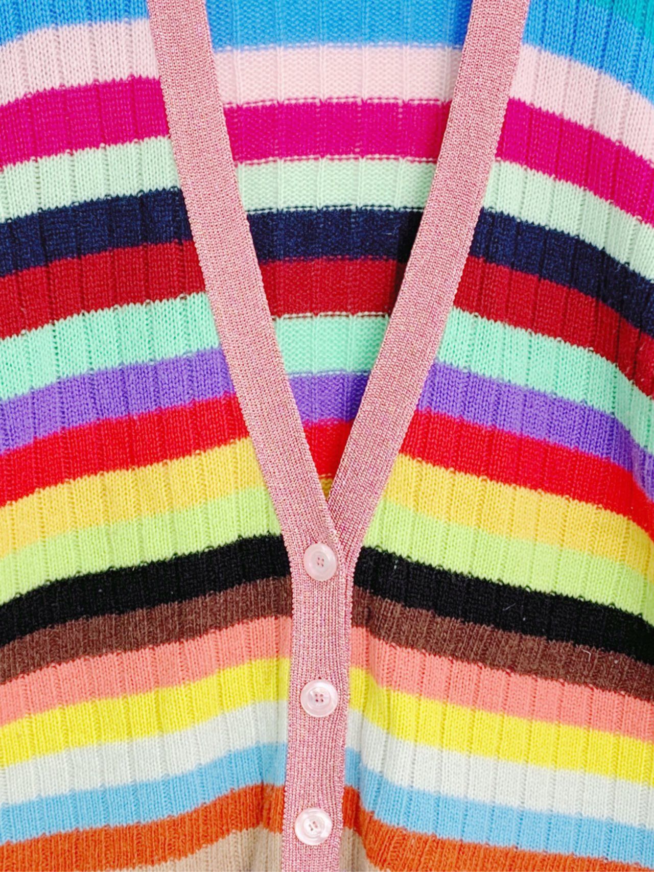 Gucci Gucci Colorful Striped Long Sleeve Knit Cardigan Coat K26WX Size S / US 4 / IT 40 - 6 Thumbnail