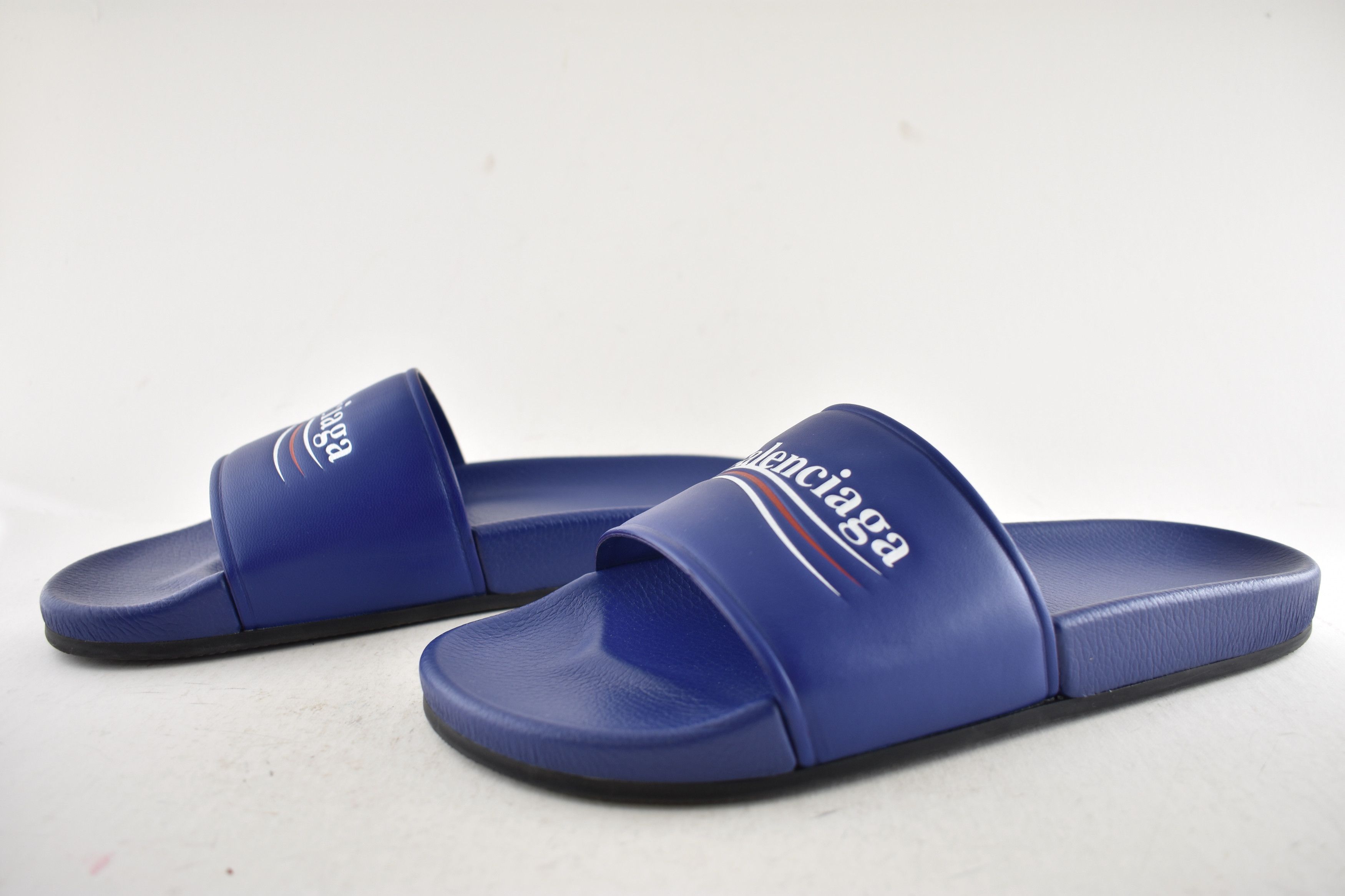 Balenciaga Leather Campaign Logo Slide Pool Sandal Flip Flop Flat 44 11 Size US 11 / EU 44 - 12 Thumbnail