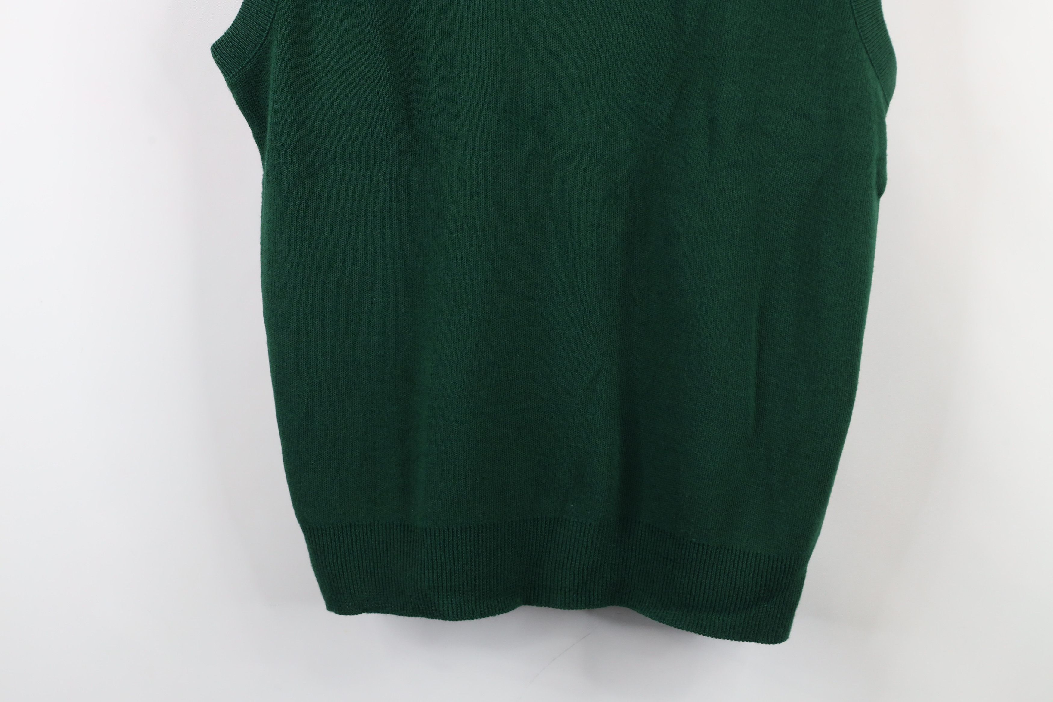 Vintage Vintage 90s Streetwear Knit V-Neck Sweater Vest Green USA Size US L / EU 52-54 / 3 - 3 Thumbnail
