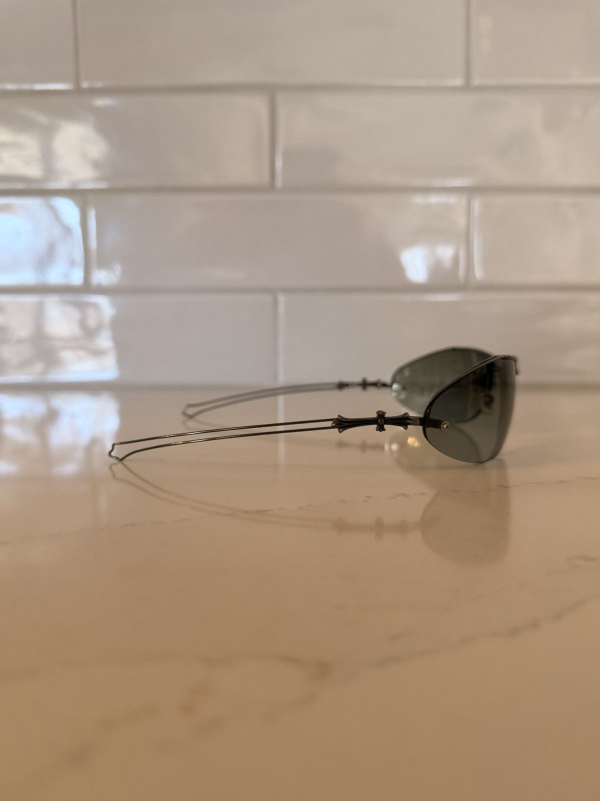 Chrome Hearts Chrome Hearts Drag Pipe I D.P.I Cross Engraved Sunglasses Size ONE SIZE - 3 Thumbnail