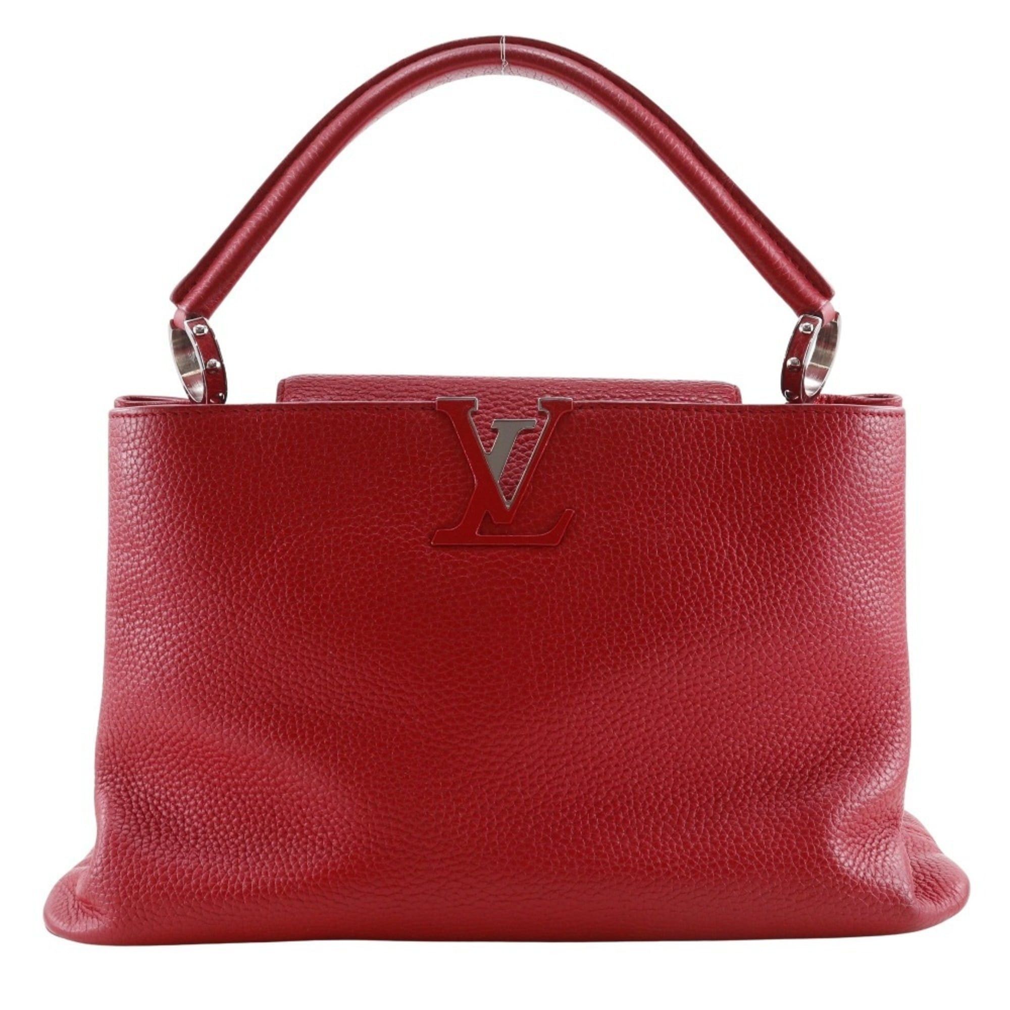 Louis Vuitton Louis Vuitton Capucines MM Handbag Parnassus M94412 x Taurillon Leather 2015 Red TR2125 A5 Flap CAPCSINE Women's Size ONE SIZE - 1 Thumbnail