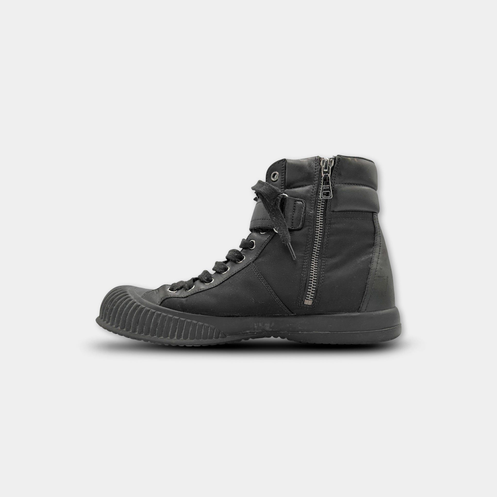 Prada Prada High-Top Duck Rubber Toe Sneakers Size ONE SIZE - 4 Thumbnail