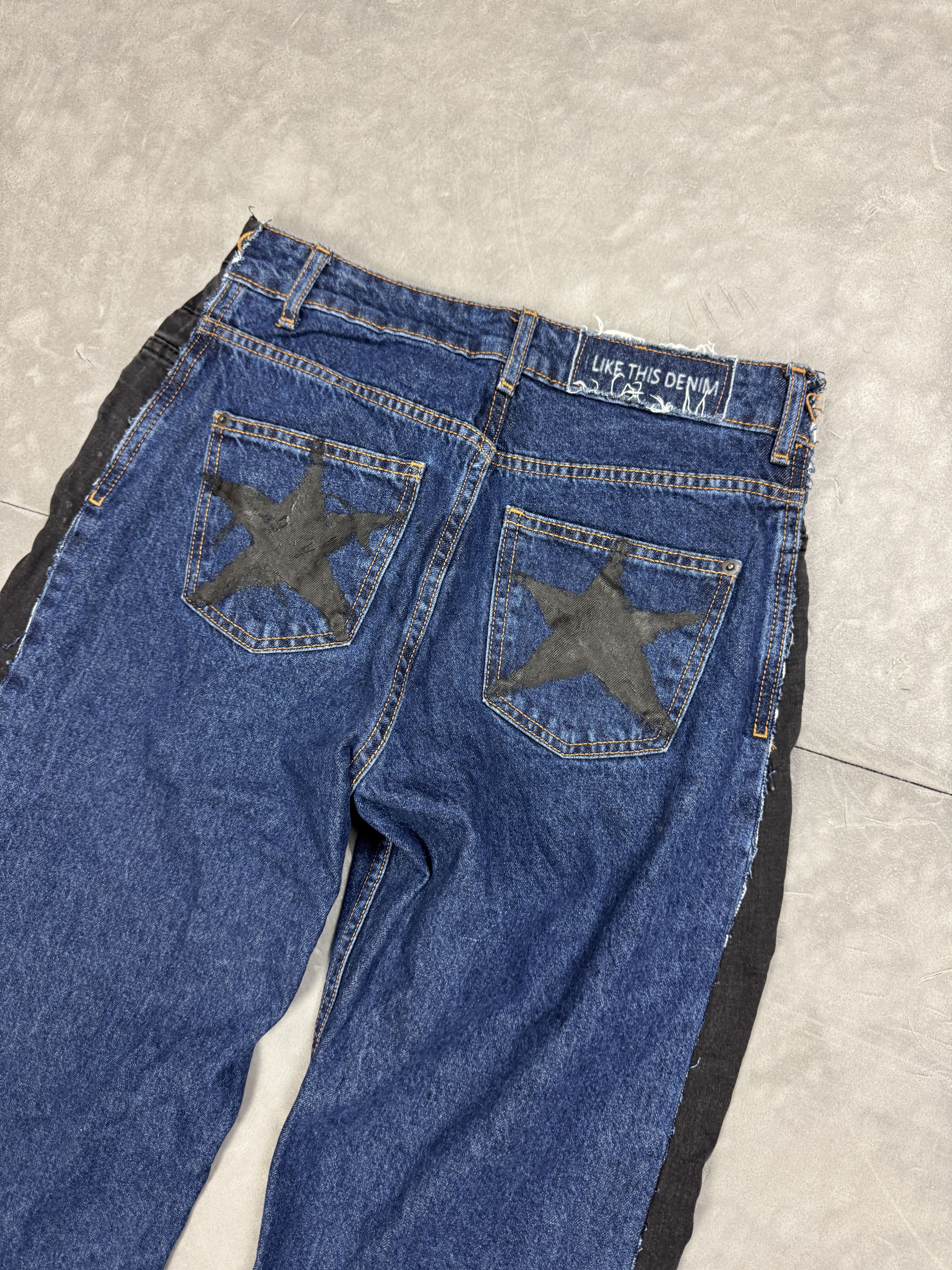 Vintage Custom 2-in-1 Distressed Washed Denim Jeans (S) y2k 90s Size 27" / US 4 / IT 40 - 7 Thumbnail