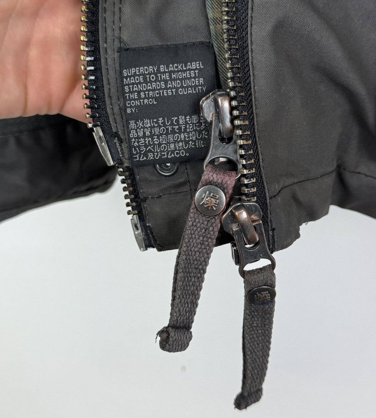 Superdry Superdry Black Hawk Waxed Cotton Jacket Size L Gray Biker Size US L / EU 52-54 / 3 - 11 Thumbnail