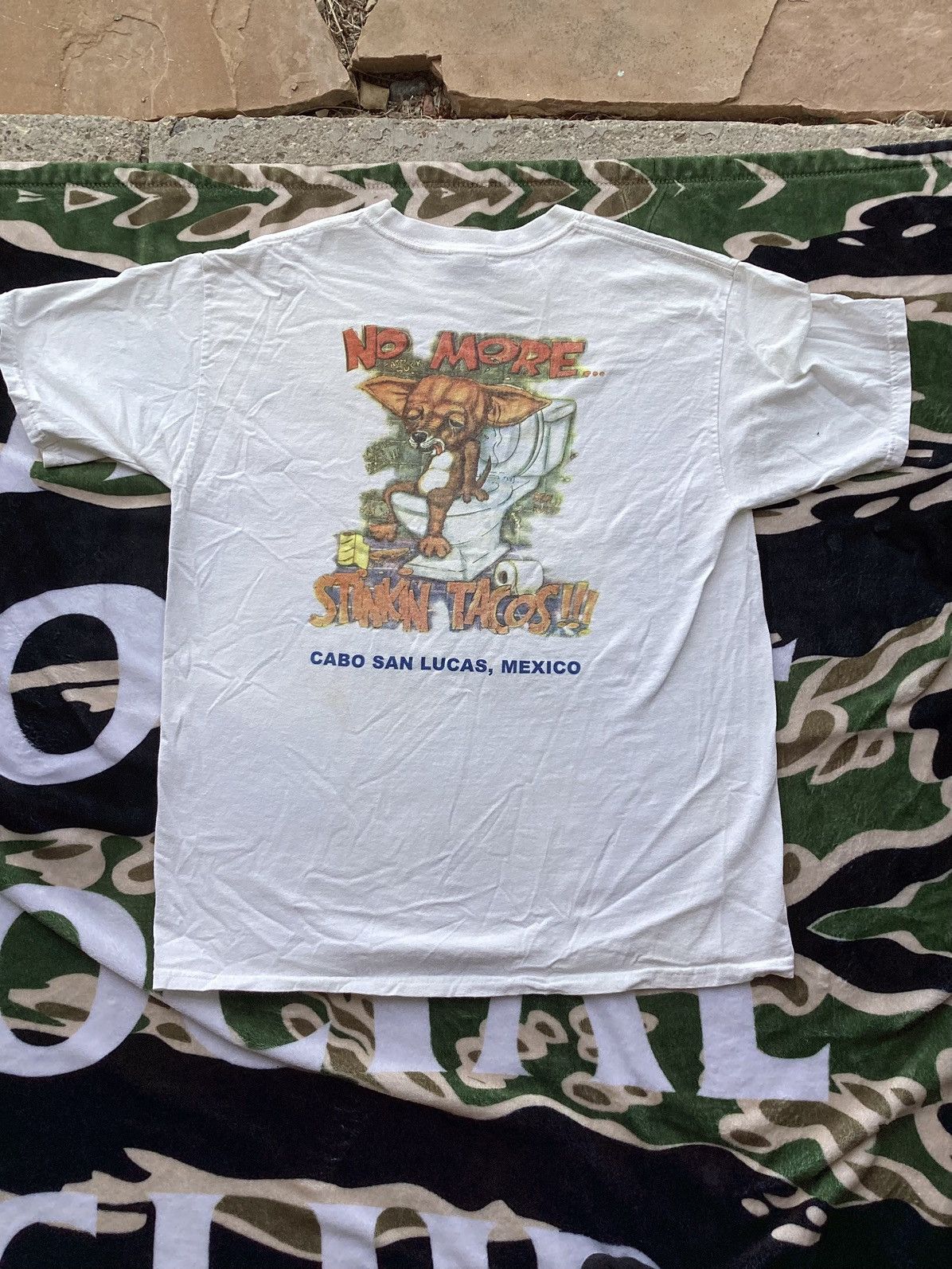 Vtg 90s no stinking tacos Cabo San Lucas Mexico vacation Tee