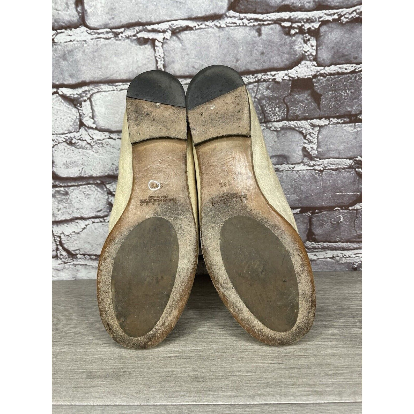 Silvano Sassetti Silvano Sassetti Beige Leather Slip On Loafers Flats Shoes W Size US 8 / IT 38 - 19 Thumbnail