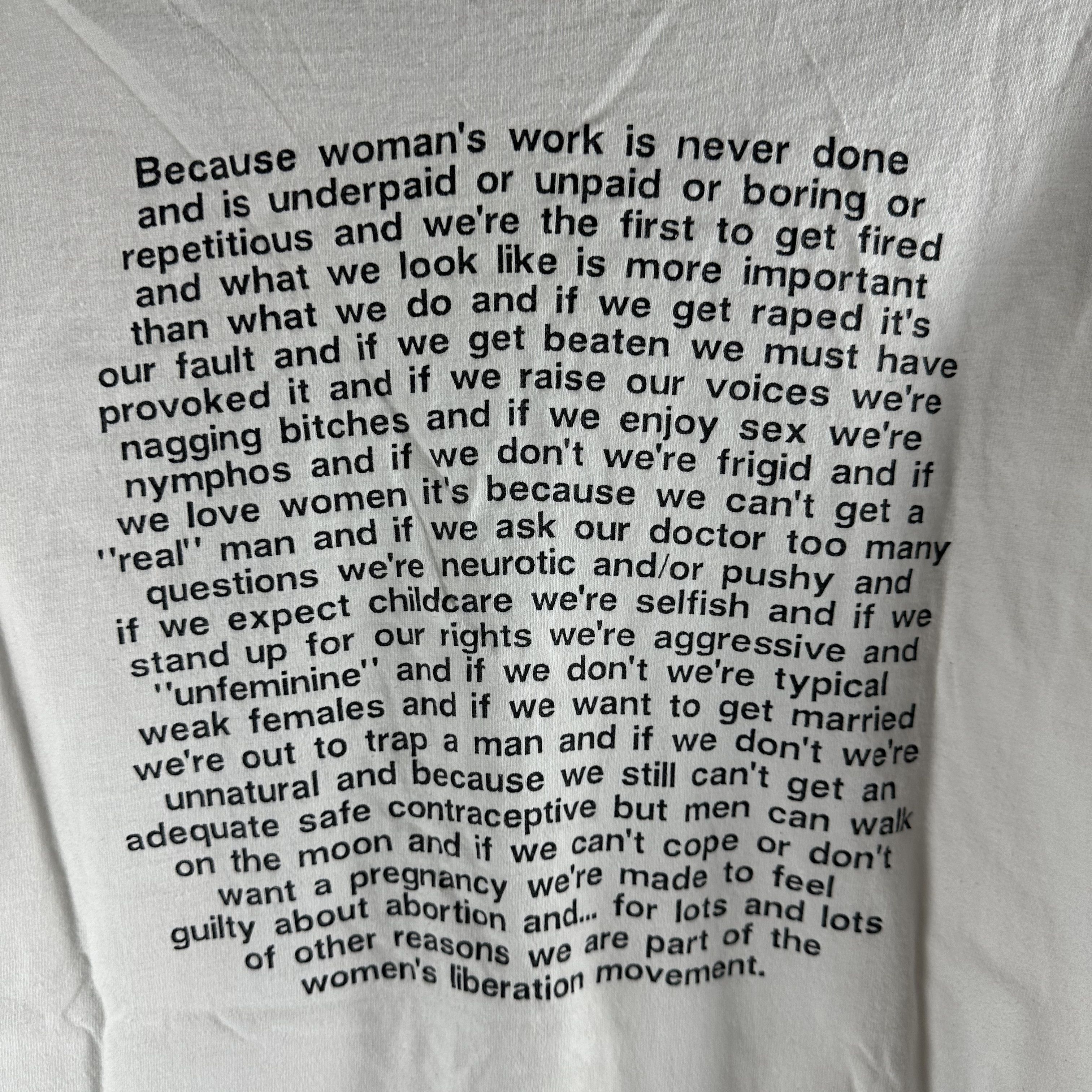 Vintage ​90s Women's Liberation Movement Typography XL T-shirt Size US XL / EU 56 / 4 - 4 Thumbnail