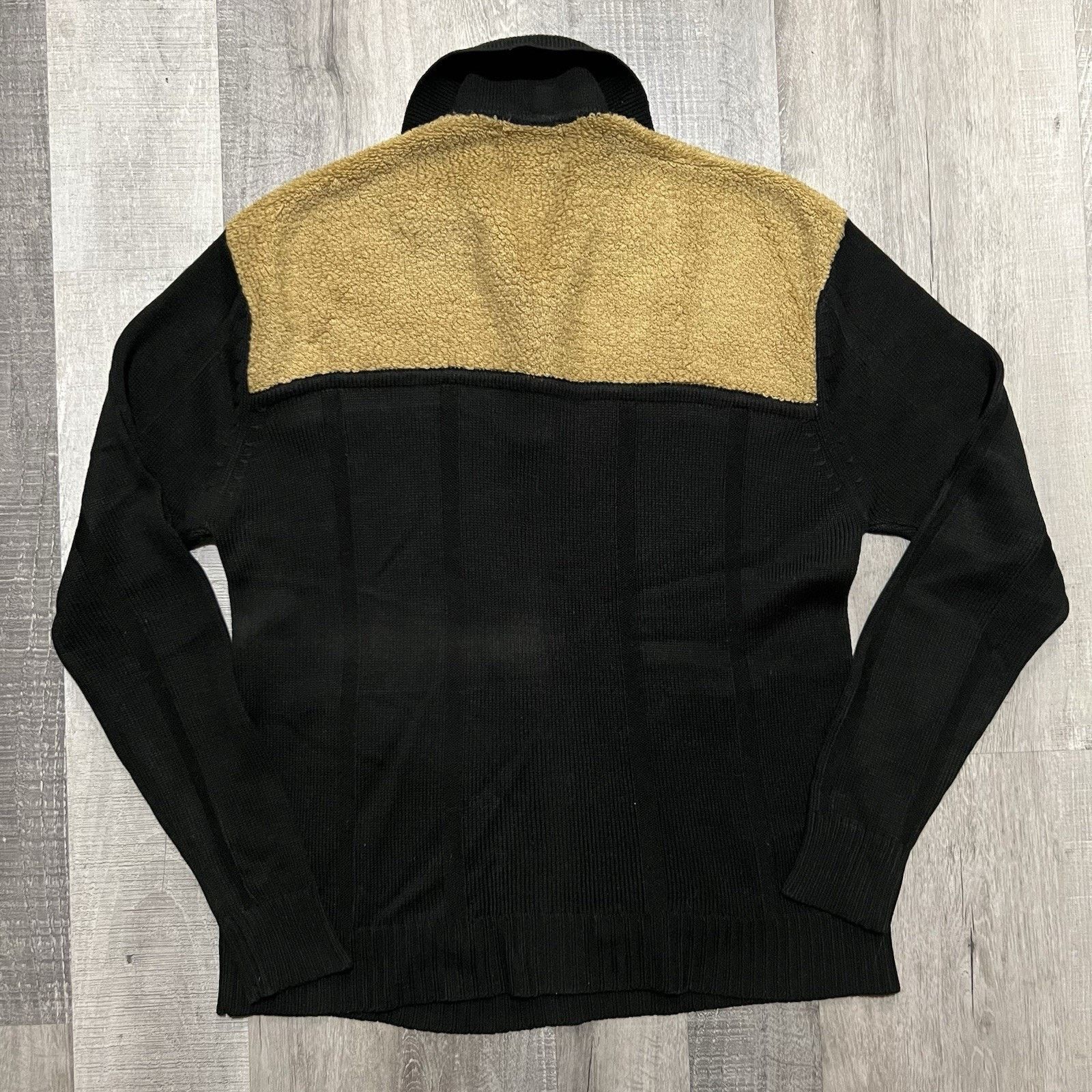 Vintage VTG Alexxus 80s Two Tone Black/Tan Virgin Pocket Sweater Size XL / US 12-14 / IT 48-50 - 2 Thumbnail