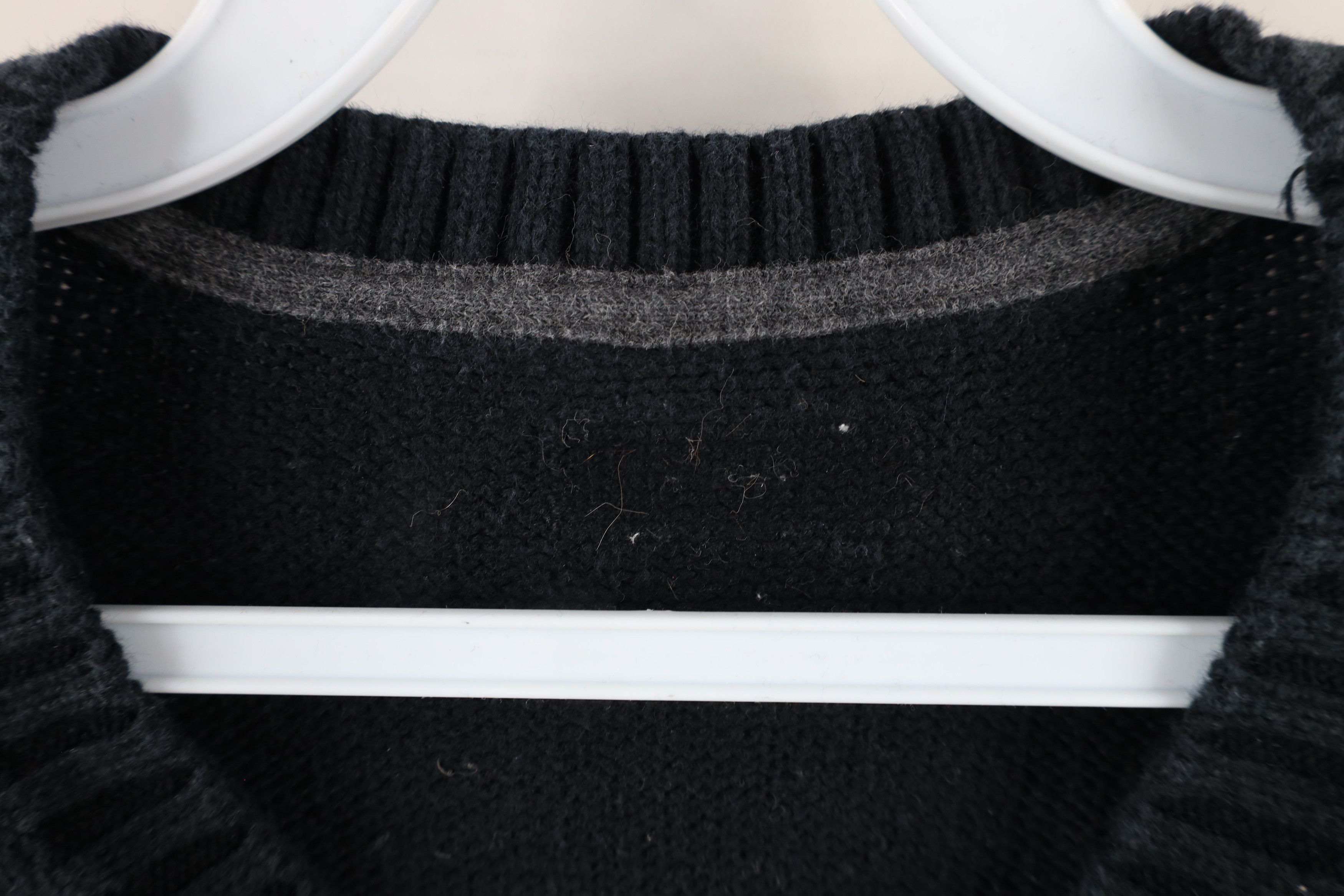 Vintage Vintage 90s Streetwear Cotton Knit Crewneck Sweater Black Size US L / EU 52-54 / 3 - 5 Thumbnail