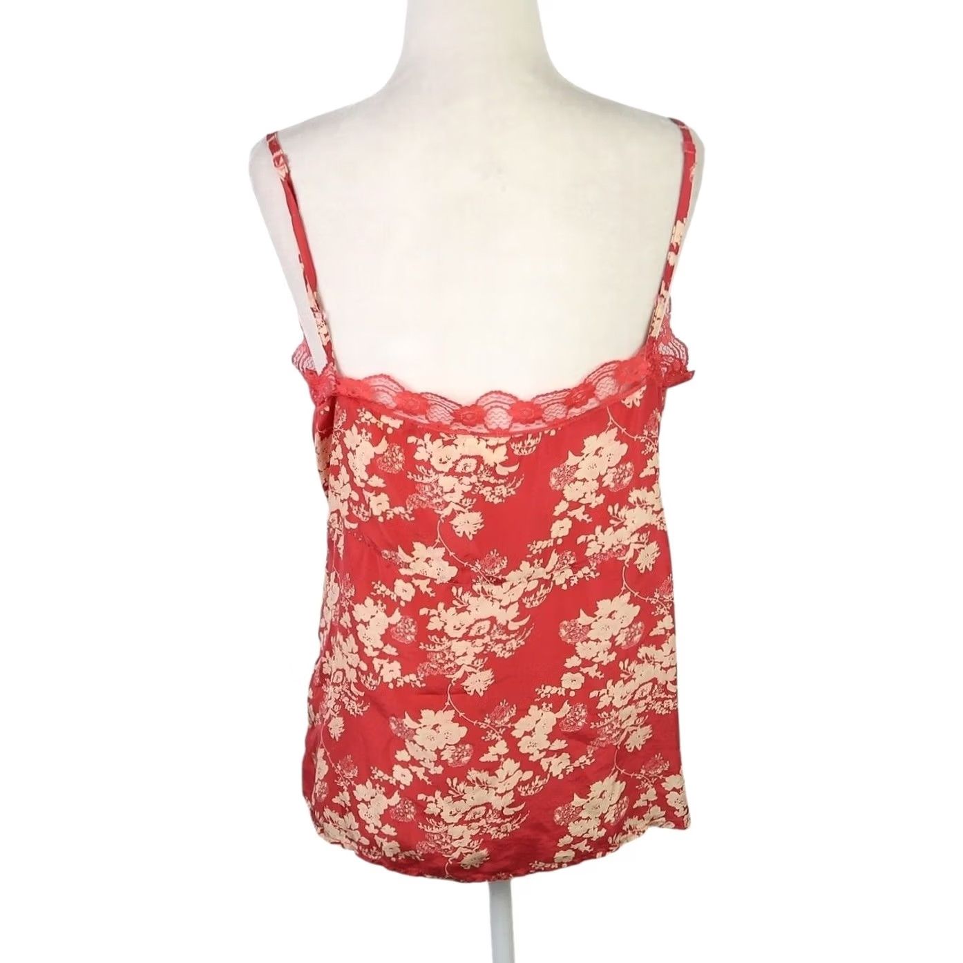 Old Navy VINTAGE Old Navy Floral Silk Camisole Tank Top L Women Sleeveless Bohemian 90s 00s Red Cream Pattern Casual Party/Cocktail Spring Summer Fall Size L / US 10 / IT 46 - 4 Thumbnail