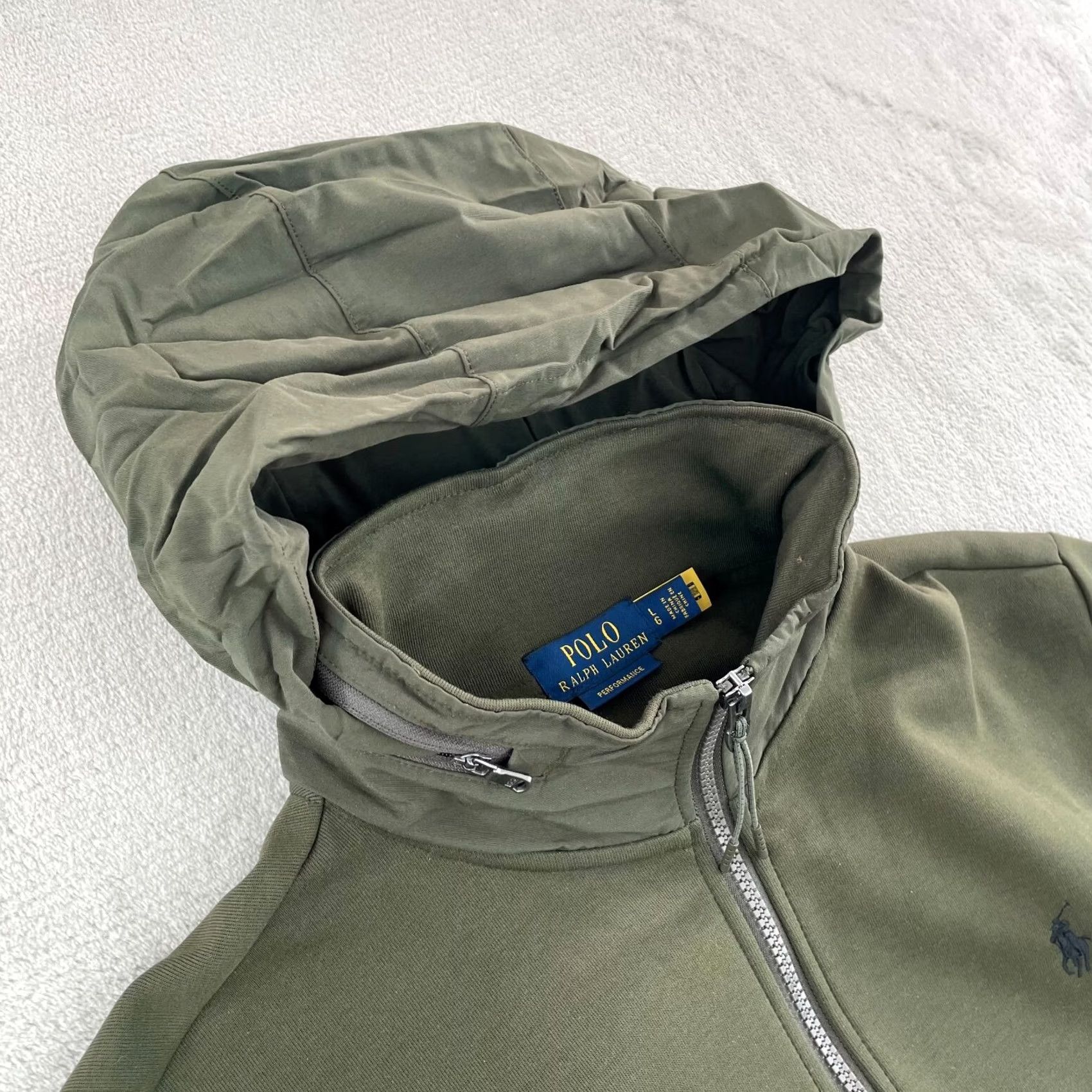 Ralph Lauren Polo Ralph Lauren Double Knit 1/4 Zip Men Large Olive Green Hooded NWOT Sweatshirt Size US L / EU 52-54 / 3 - 3 Thumbnail