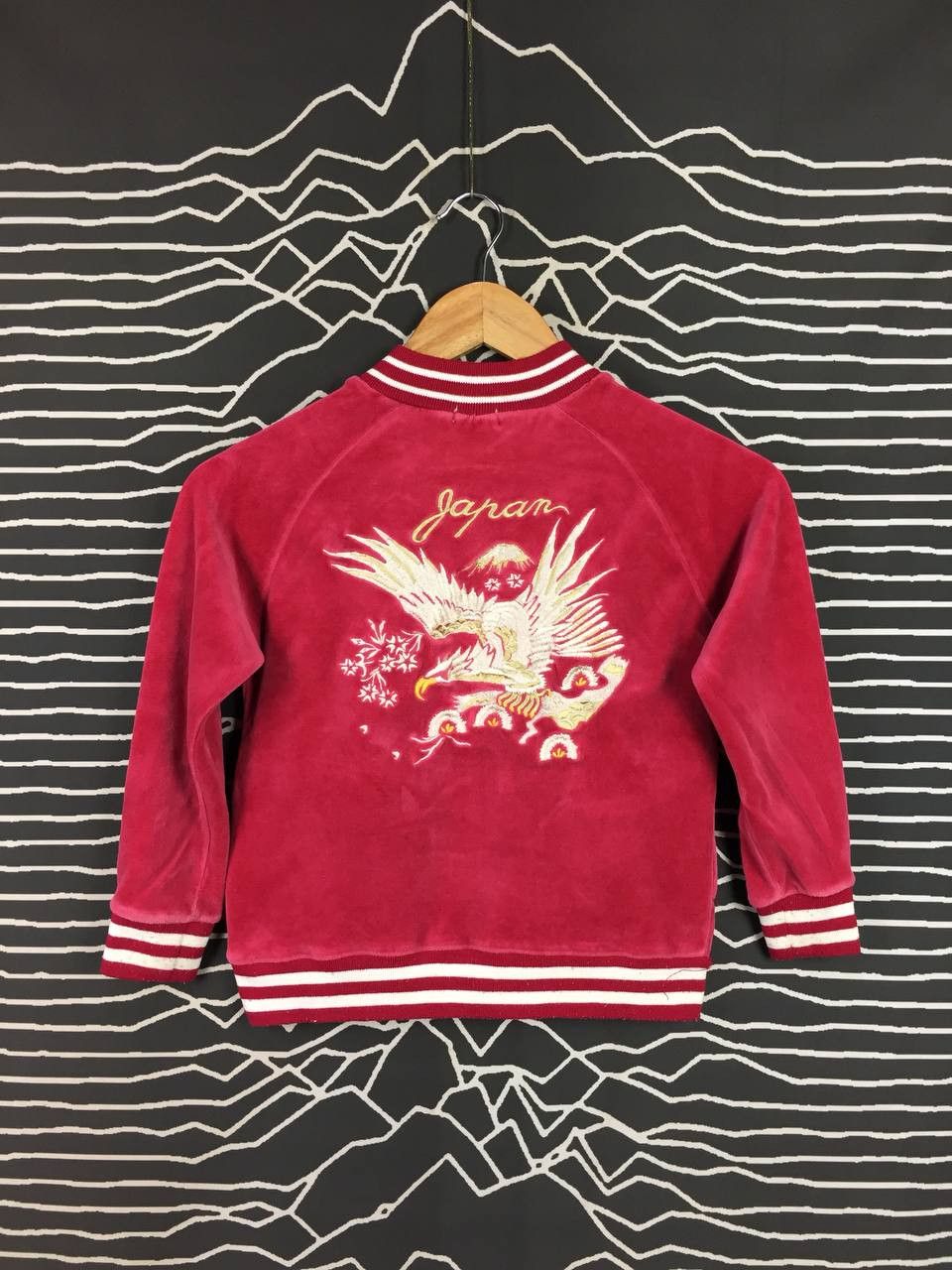 Japanese Brand Japan Sukajan Eagle Embroidered Velvet Jacket Size Youth 120 Size US XXS / EU 40 - 1 Thumbnail
