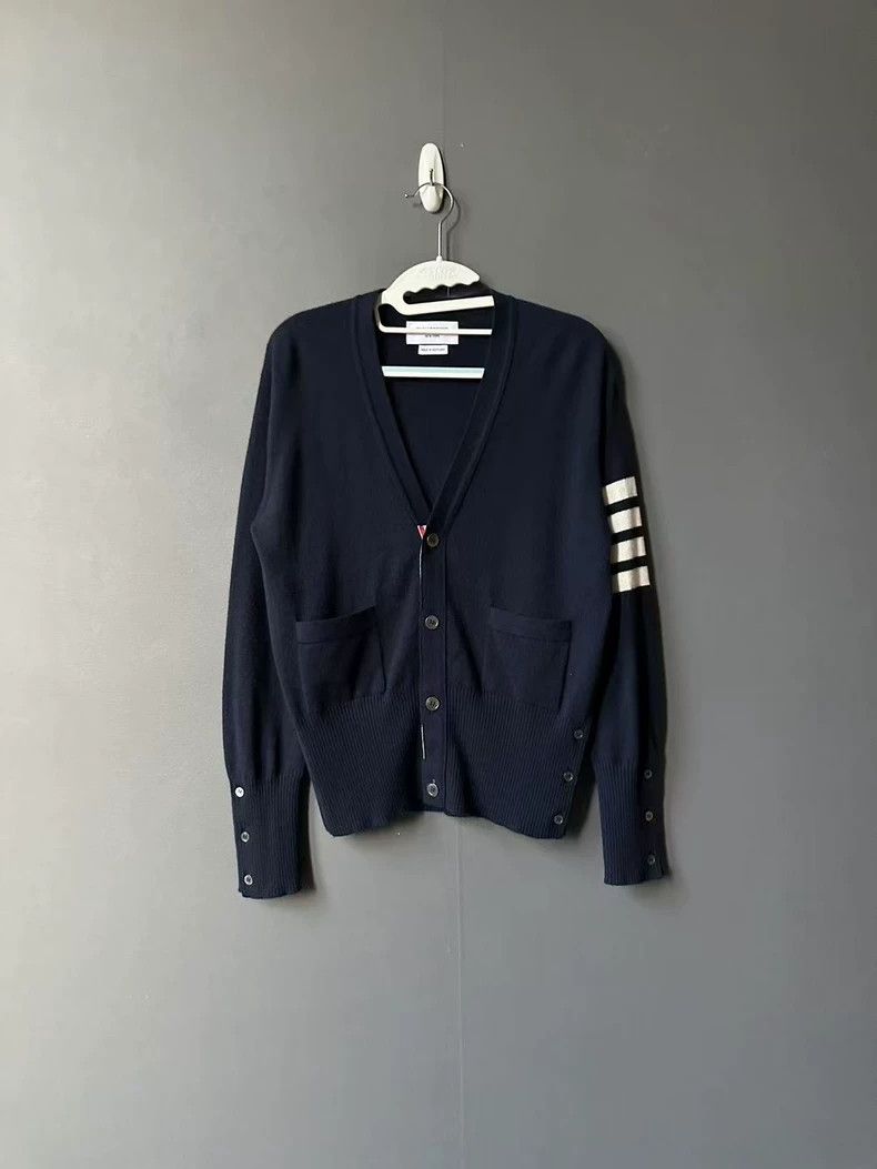 Thom Browne Thom BrowneBlue cashmere cardigan jacket 2503-Nextarrow Size US M / EU 48-50 / 2 - 1 Thumbnail