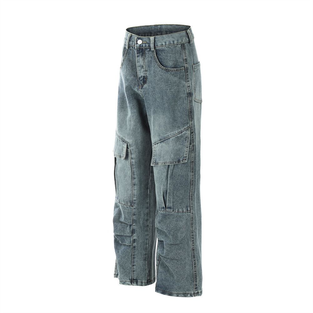 Japanese Brand × Jean Heavy stitching multi-pocket loose washed cargo jeans Size US 32 / EU 48 - 3 Thumbnail