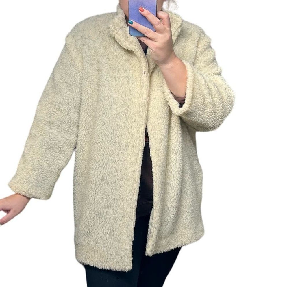 Vintage Vintage Faux Fur Sherpa Teddy Jacket Cream Handmade Mob Wife Size XL / US 12-14 / IT 48-50 - 2 Thumbnail