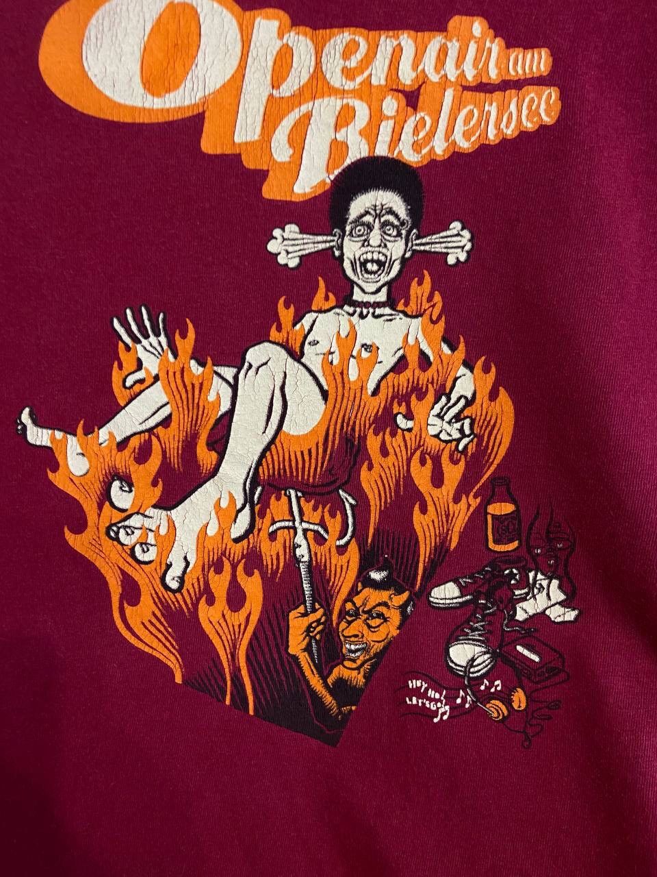 Vintage Vintage Flammable T-Shirt With The Devil “Open, Bilersee” Size US XL / EU 56 / 4 - 10 Thumbnail