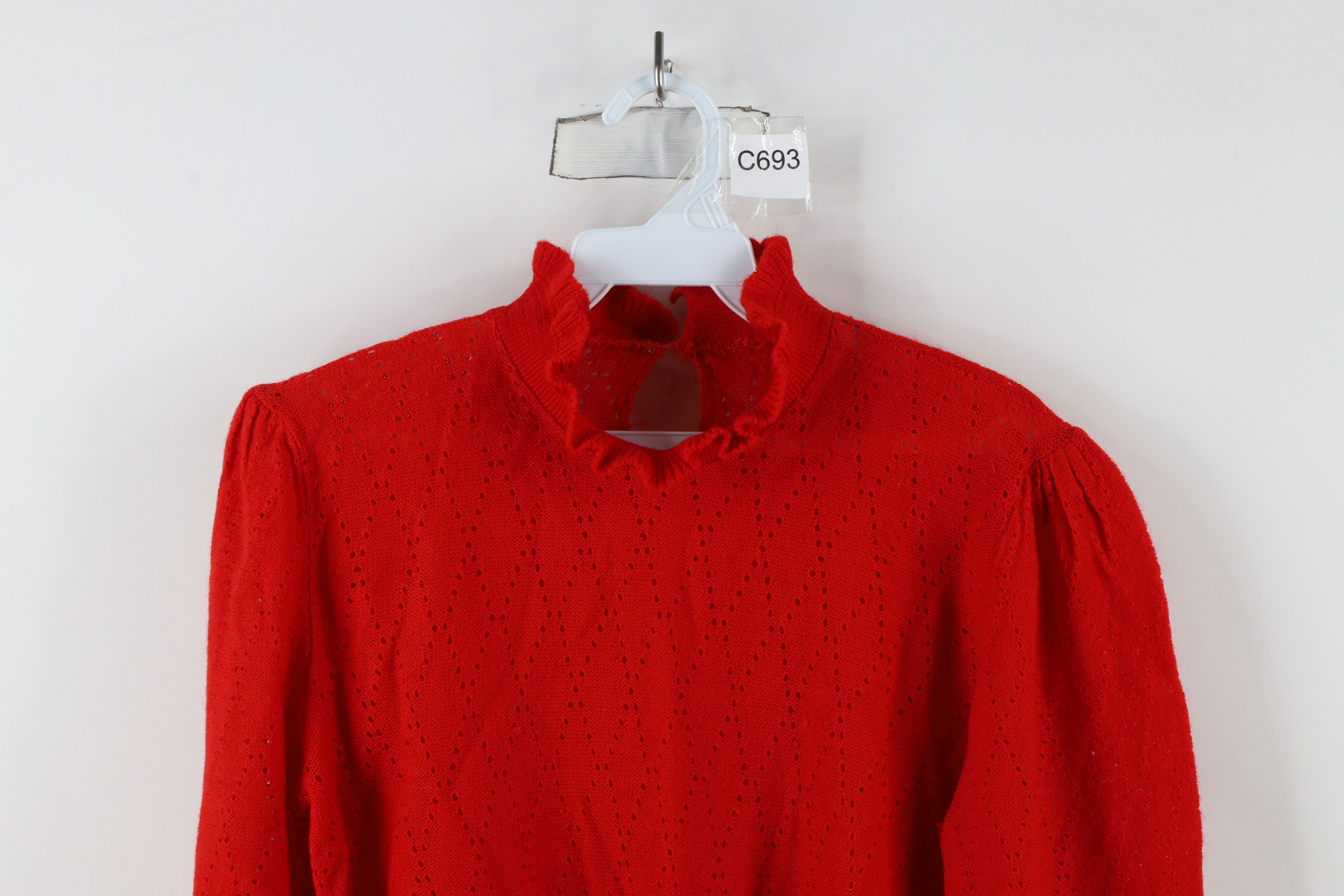 Vintage Vintage 70s Streetwear Distressed Knit Frill Collar Sweater Size XL / US 12-14 / IT 48-50 - 2 Thumbnail