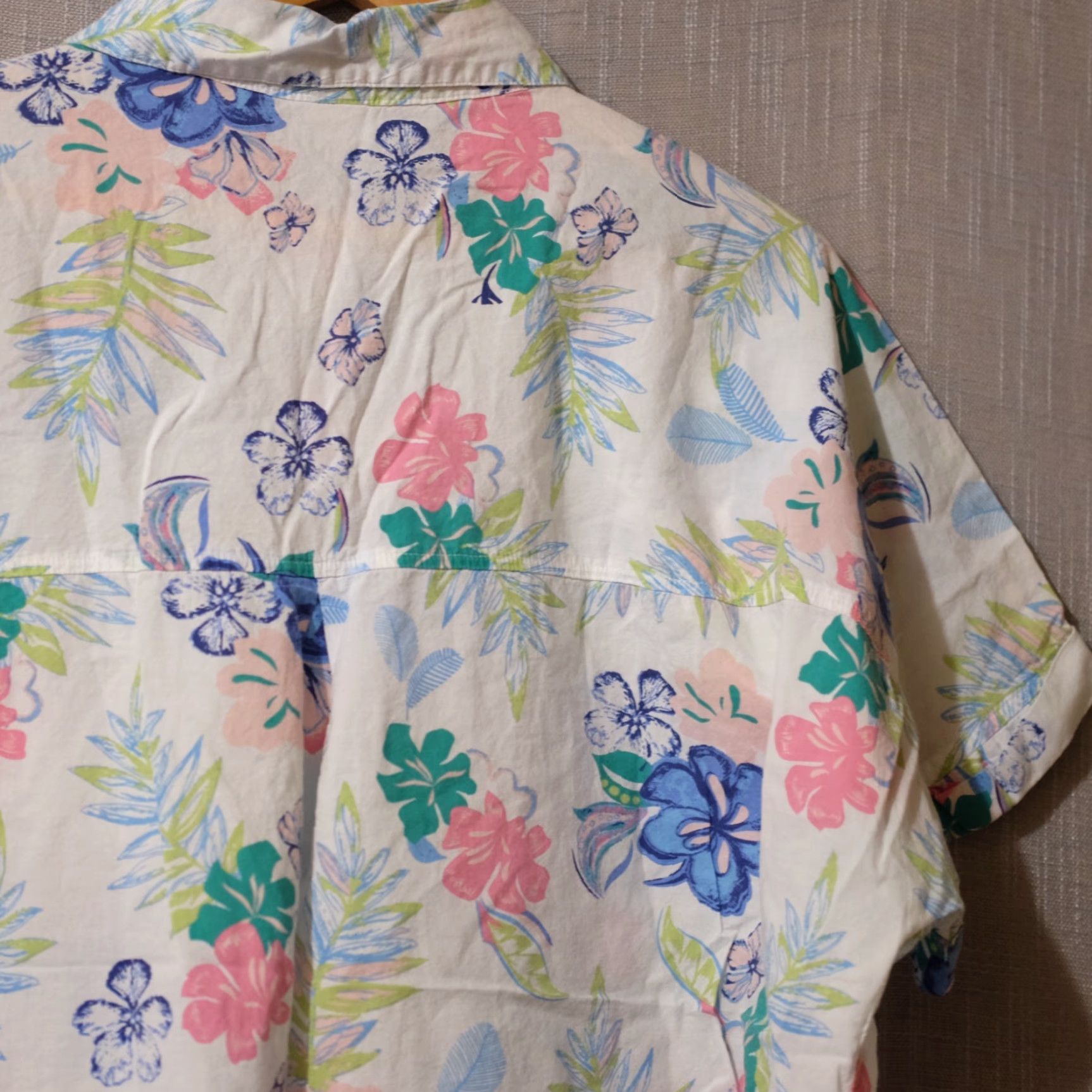 Vintage American Sweetheart Blouse Shirt Womens XX White Floral Semi-Sheer Button Up - Casual Party/Cocktail | 27 Bust 28 Length Size XXL / US 16-18 / IT 52-54 - 7 Thumbnail