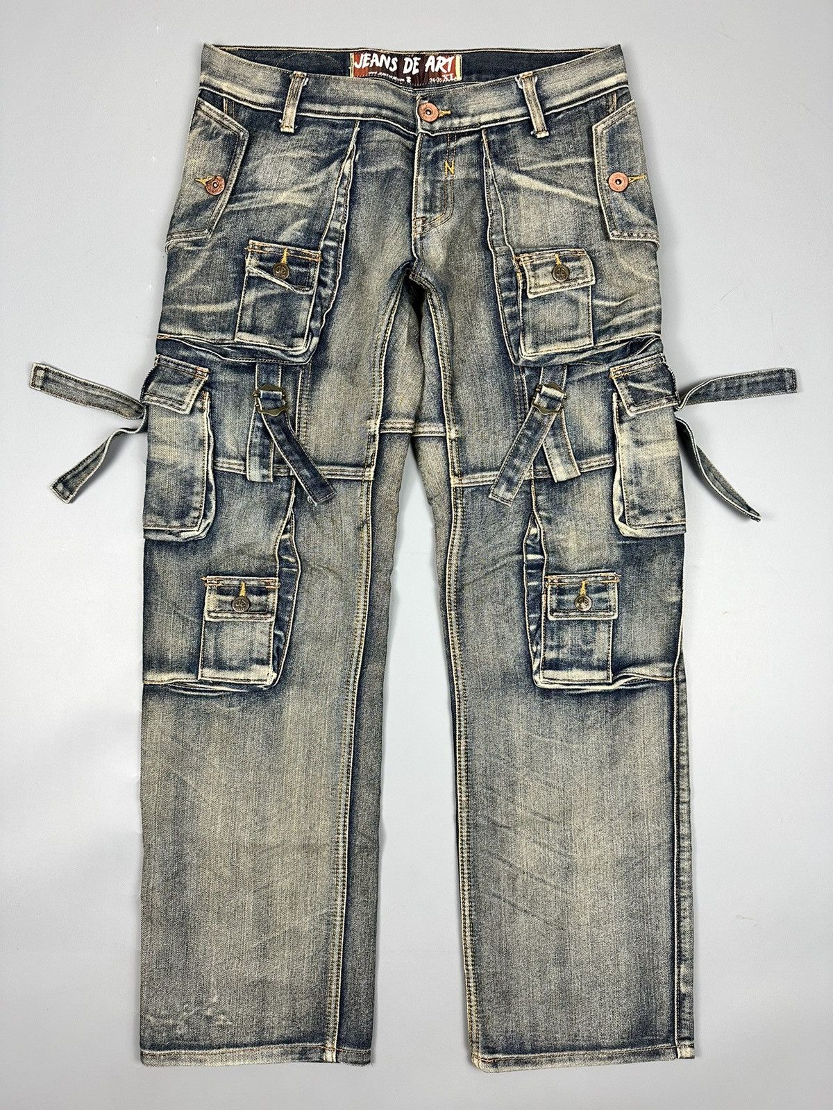 If Six Was Nine Tactical Bondage Multi Pocket Jeans De Art Size US 33 - 1 Thumbnail