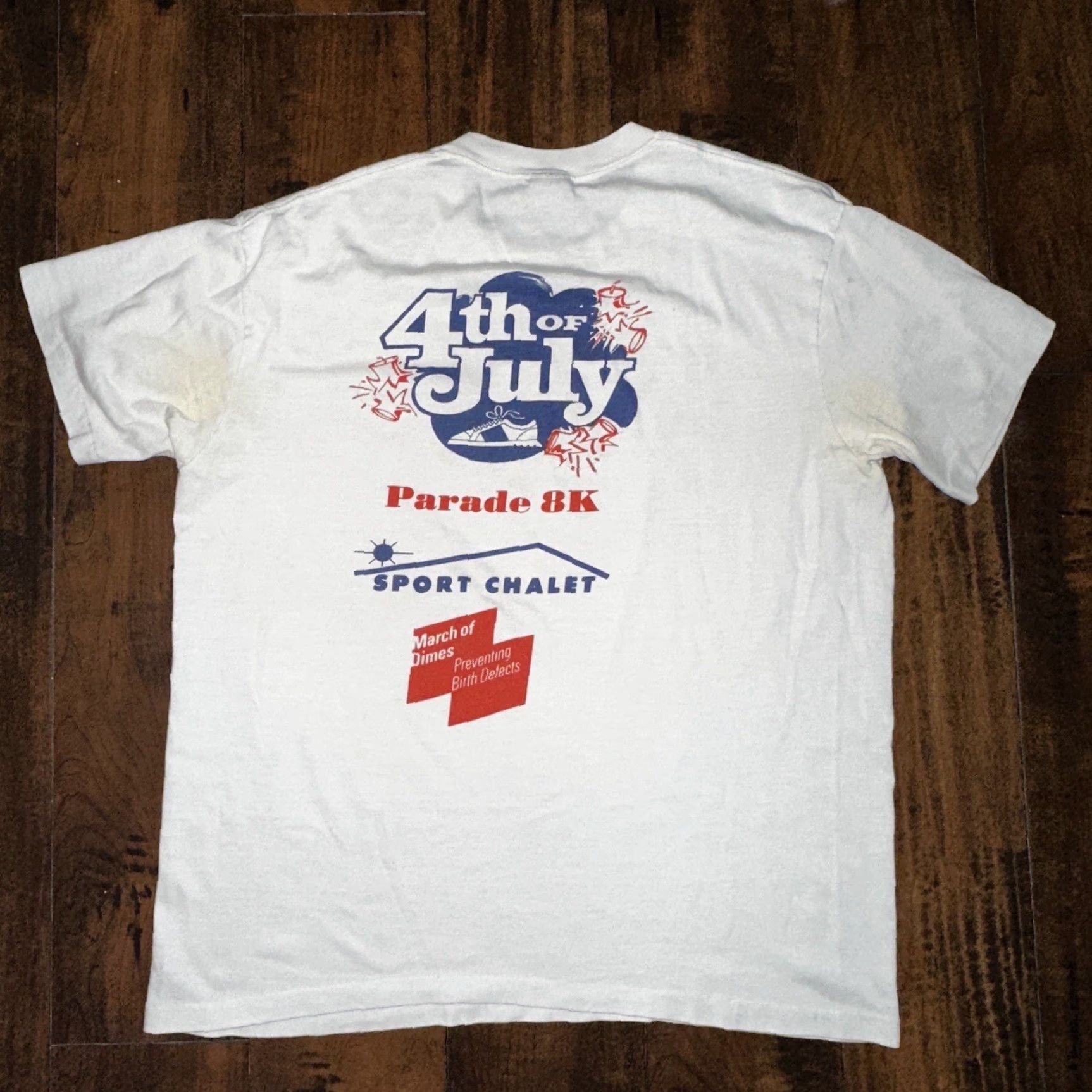 Nike VINTAGE Nike T-Shirt Main USA Flag City Series G-Printed Crew Neck Short Sleeve Men L Blue/White 80s 90s Fans Shirt Mens Size L Size US L / EU 52-54 / 3 - 5 Thumbnail