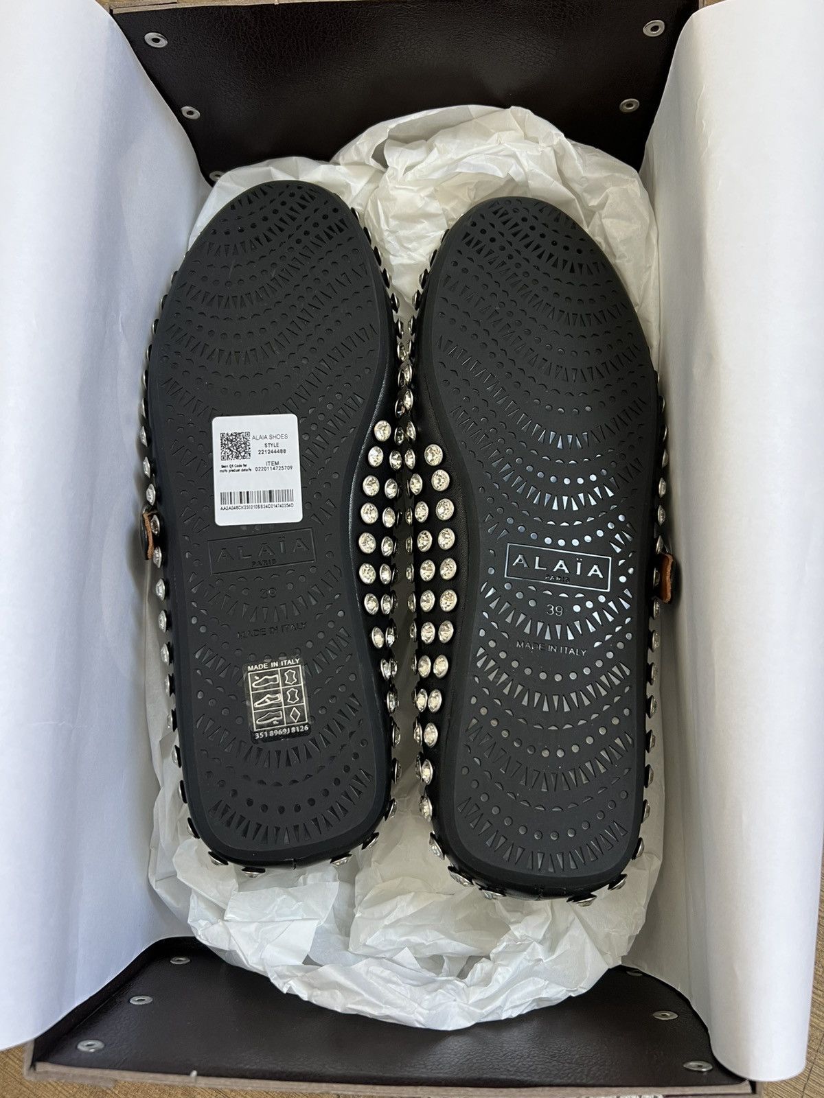 Alaia ALAIA BLACK RHINSTONE BALLET FLATS/ MARY JANES Size US 9 / IT 39 - 3 Thumbnail