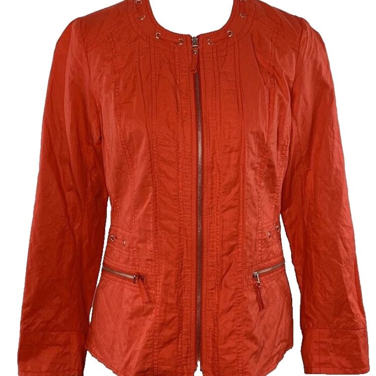 Laura Ashley LAURA ASHLEY Jacket Womens Casual Full Zip Front Zip Pockets Lined Size S Red/Orange Size S / US 4 / IT 40 - 2 Thumbnail