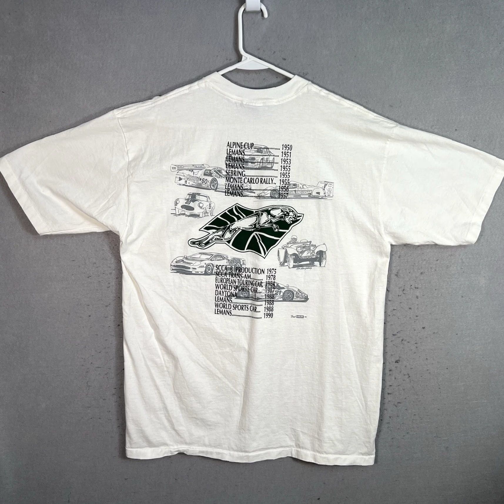 Vintage VINTAGE 90s All Sport Jaguar Daytona LeMans IMSA Car Racing Graphic Tee Adult XL White Mens Size US XL / EU 56 / 4 - 2 Thumbnail