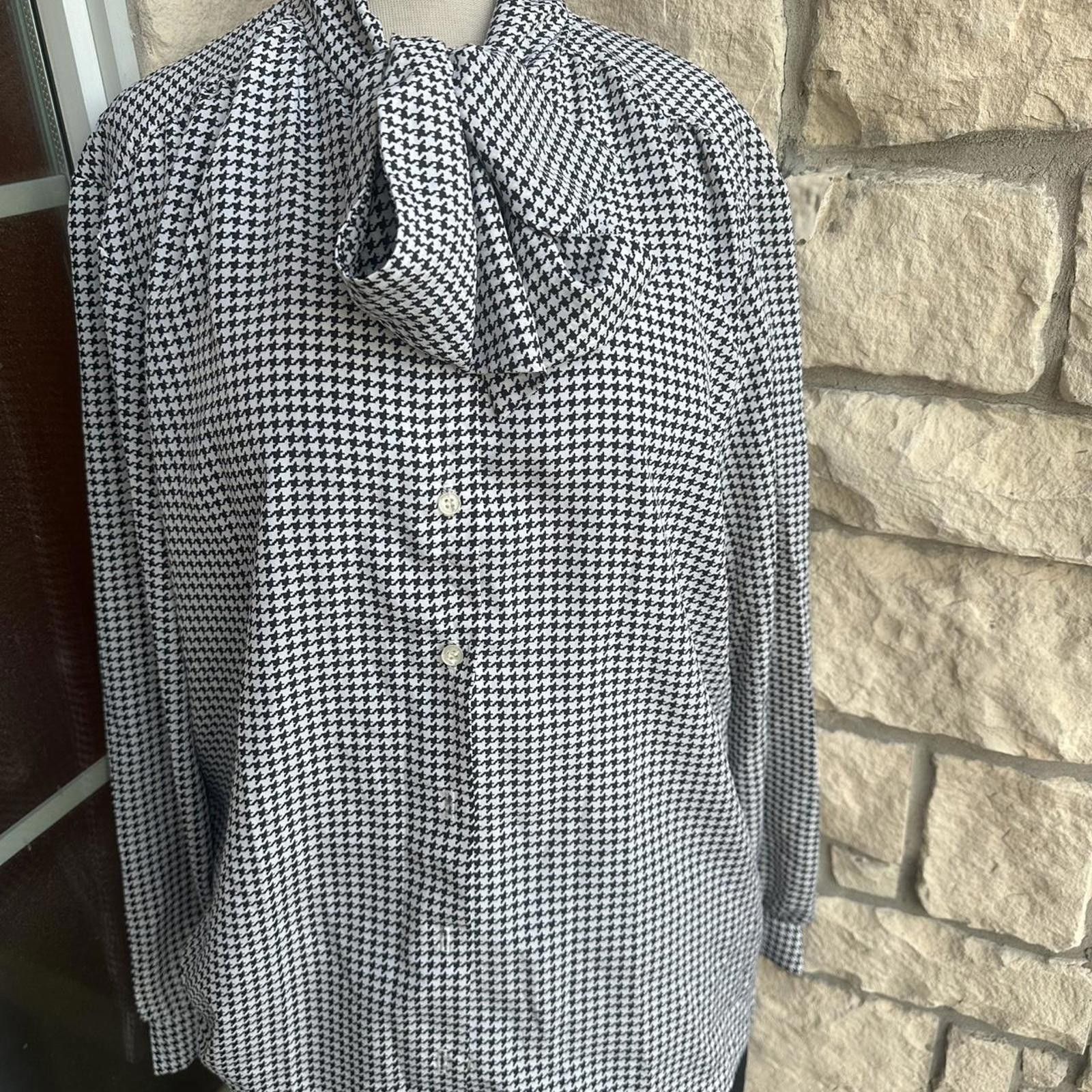 Other Vintage tie houndstooth blouse xl Size XL / US 12-14 / IT 48-50 - 2 Thumbnail