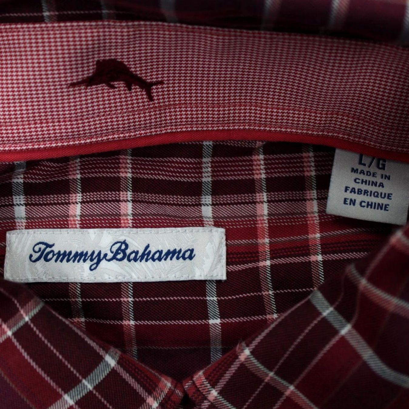 Tommy Bahama Tommy Bahama Shirt Mens Large Red Cotton/Silk Blend Button-Down L/S Plaid Casual Beach Hawaiian Size US L / EU 52-54 / 3 - 7 Thumbnail