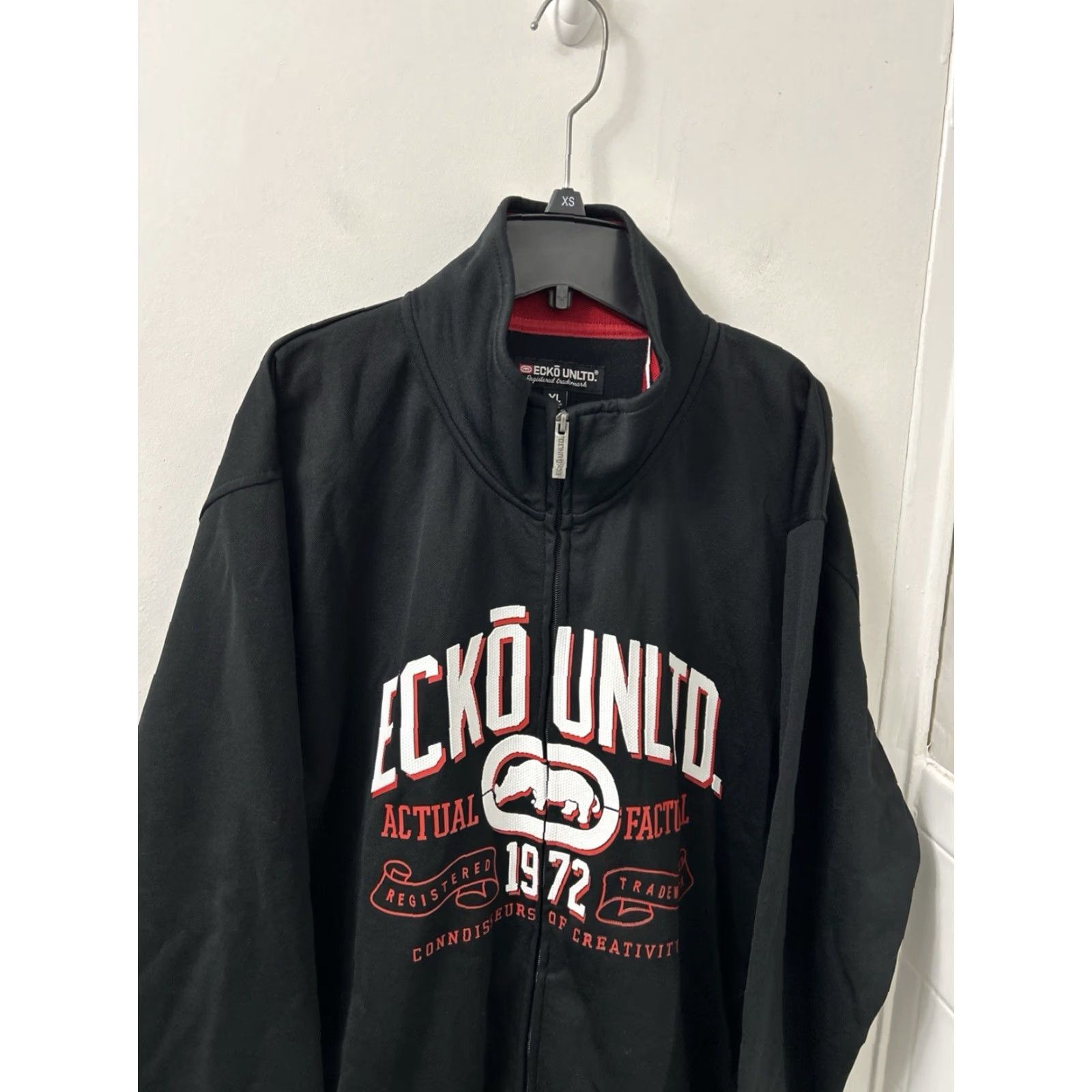 Ecko Unltd. Ecko Unltd Track Jacket Mens XL Black Red Full Zip Logo L/S Size US XL / EU 56 / 4 - 2 Thumbnail