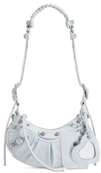 Balenciaga le cagole xs rhinestones shoulder bag light blue Size ONE SIZE - 1 Thumbnail